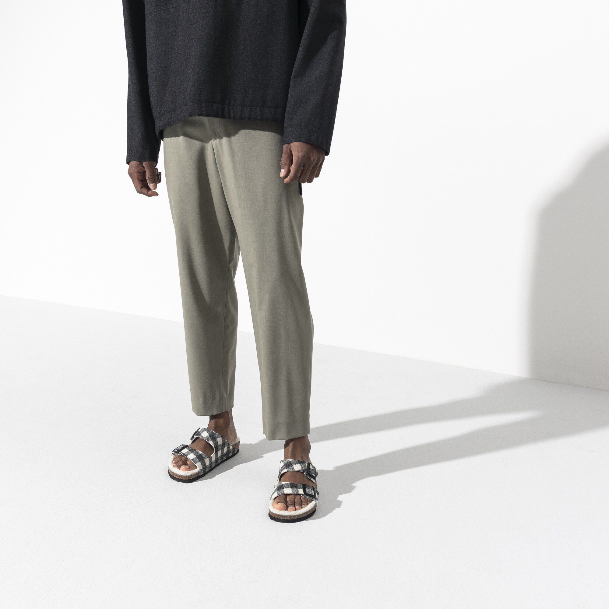 Arizona Shearling Suede Leather-Shearling Plaid White - Image 6