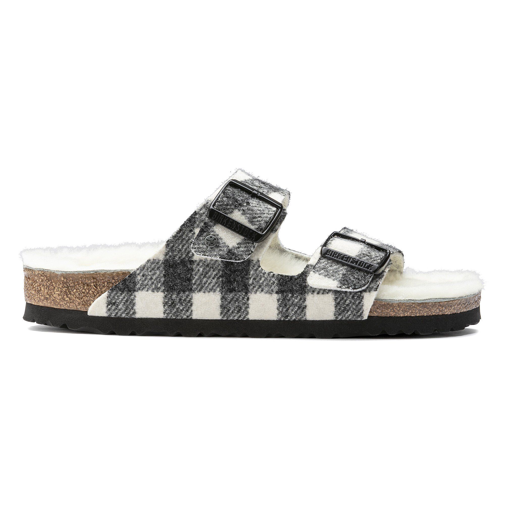 Arizona Shearling Suede Leather-Shearling Plaid White - Image 3
