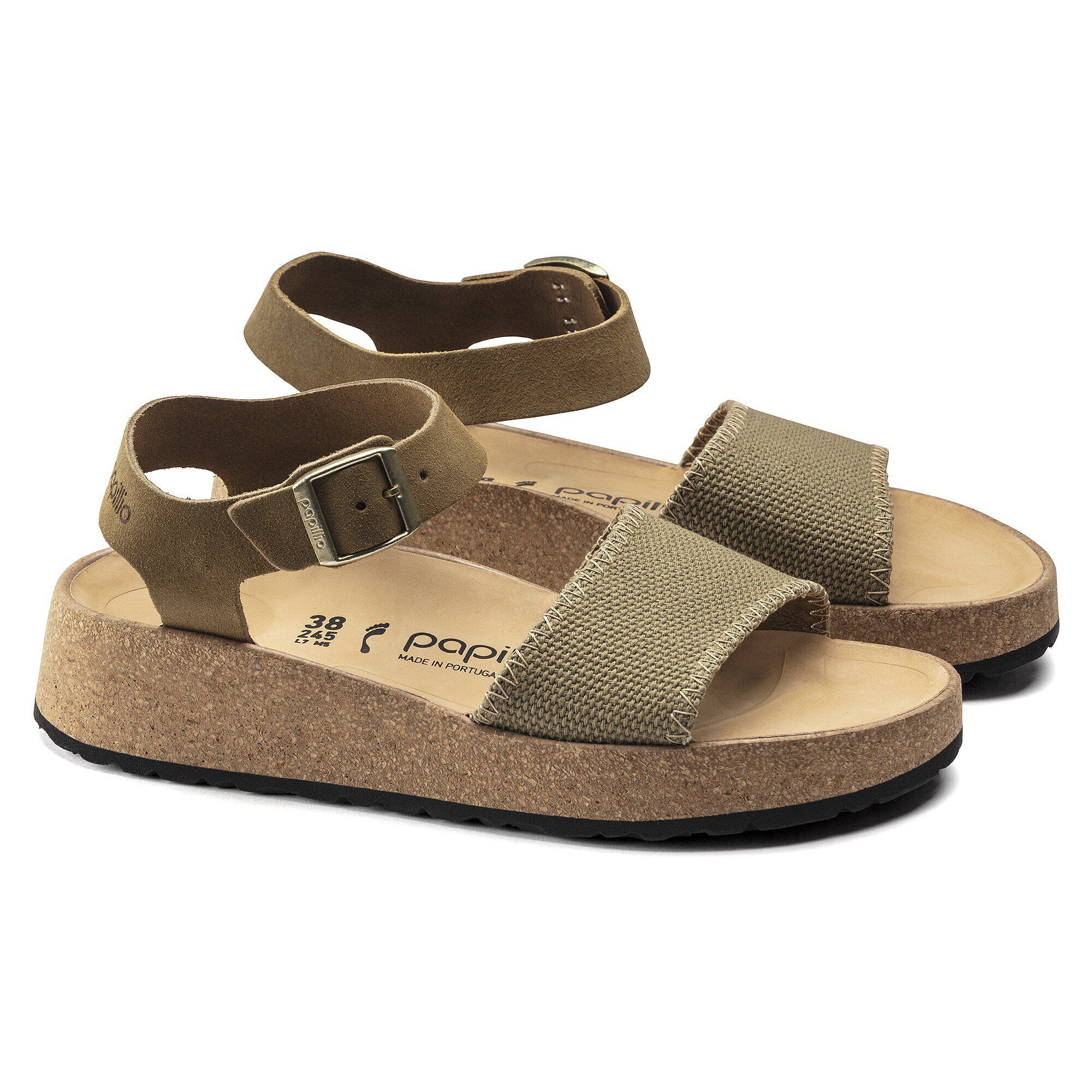 Glenda Suede Leather-Textile Faded Khaki - Image 7
