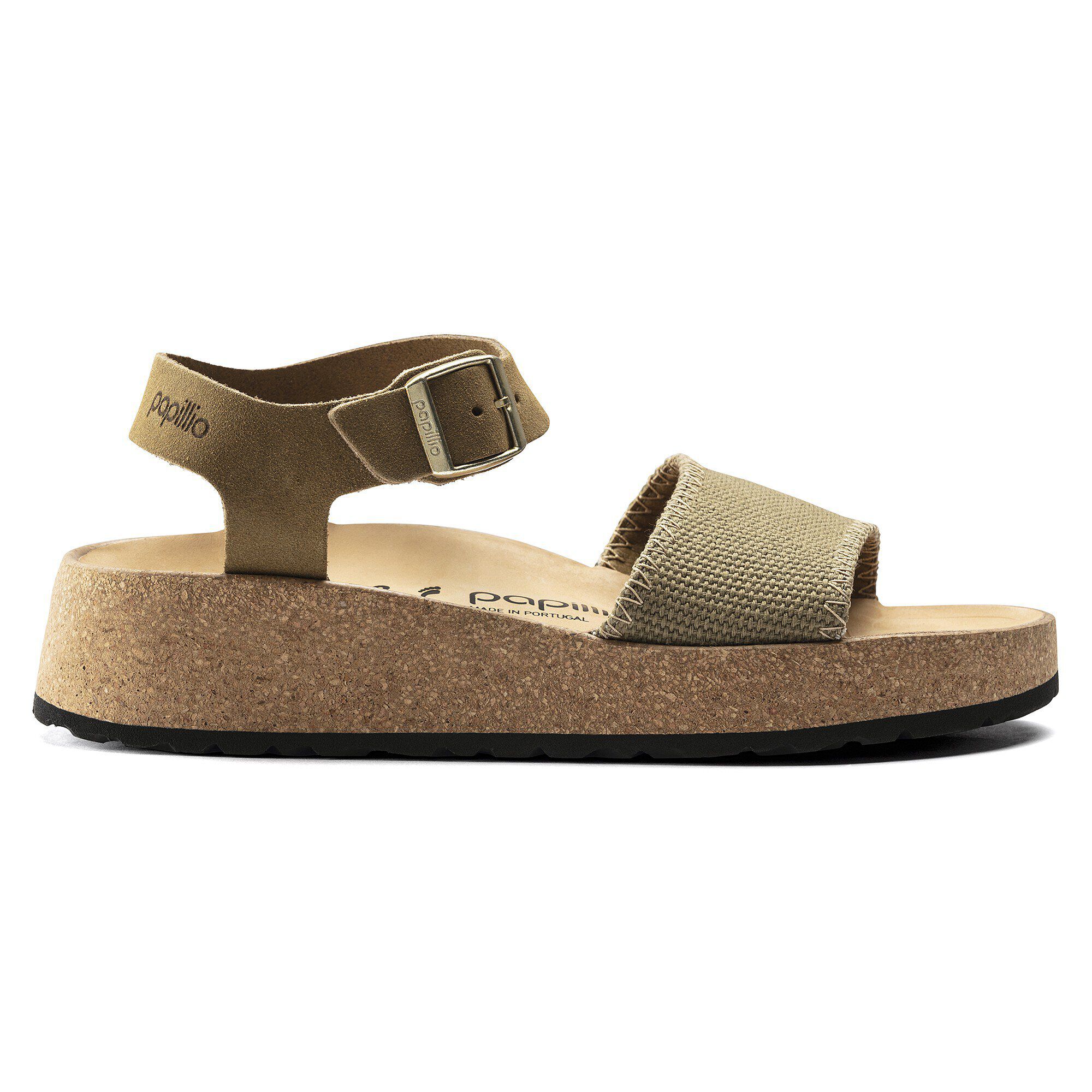 Glenda Suede Leather-Textile Faded Khaki - Image 3