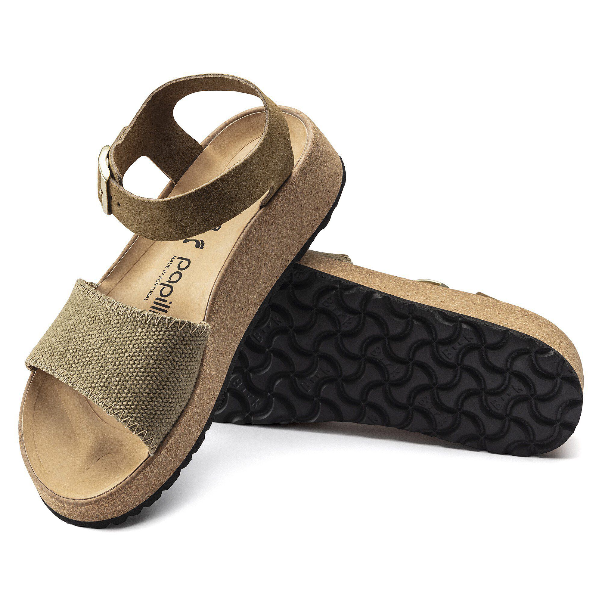 Glenda Suede Leather-Textile Faded Khaki - Image 4