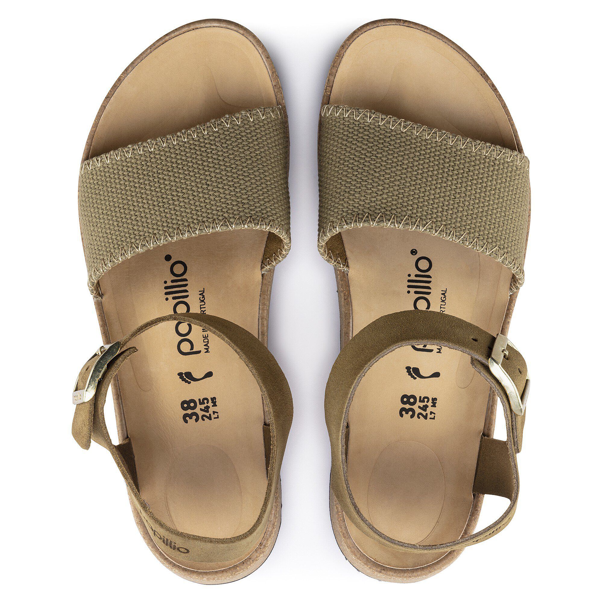 Glenda Suede Leather-Textile Faded Khaki - Image 2