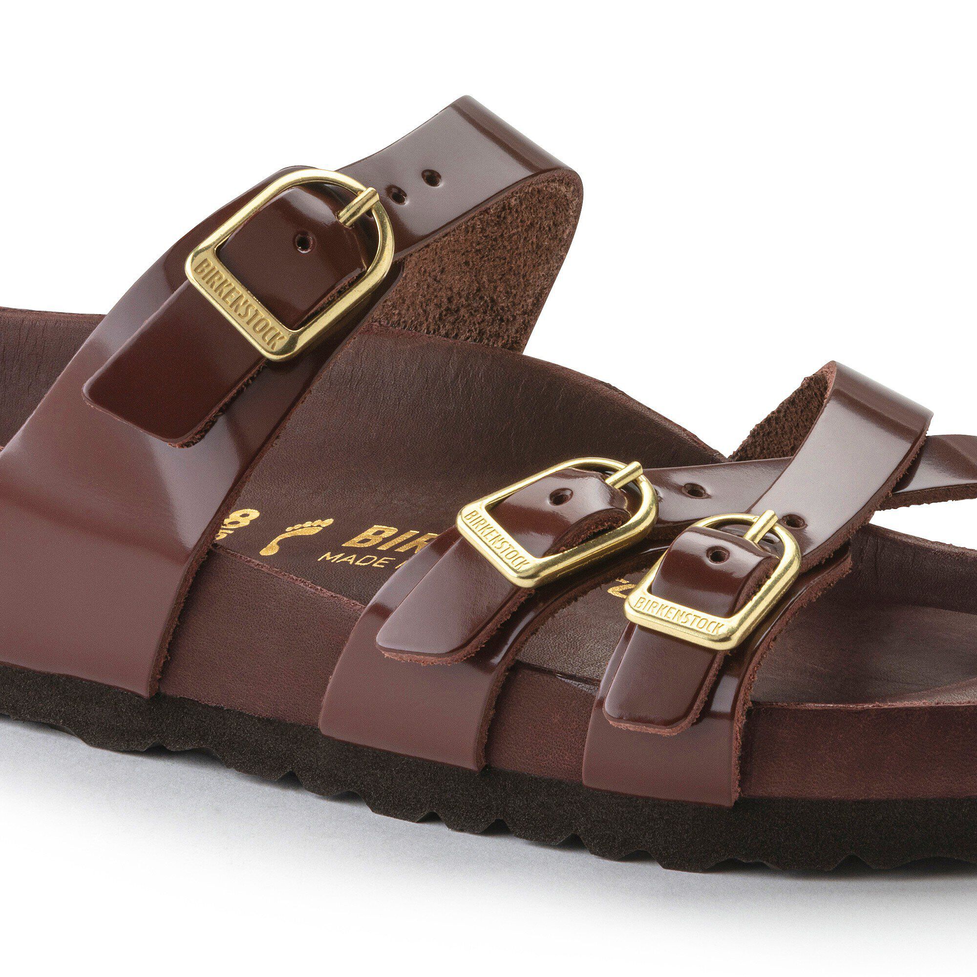 Franca Natural Leather Patent High Shine Chocolate - Image 9