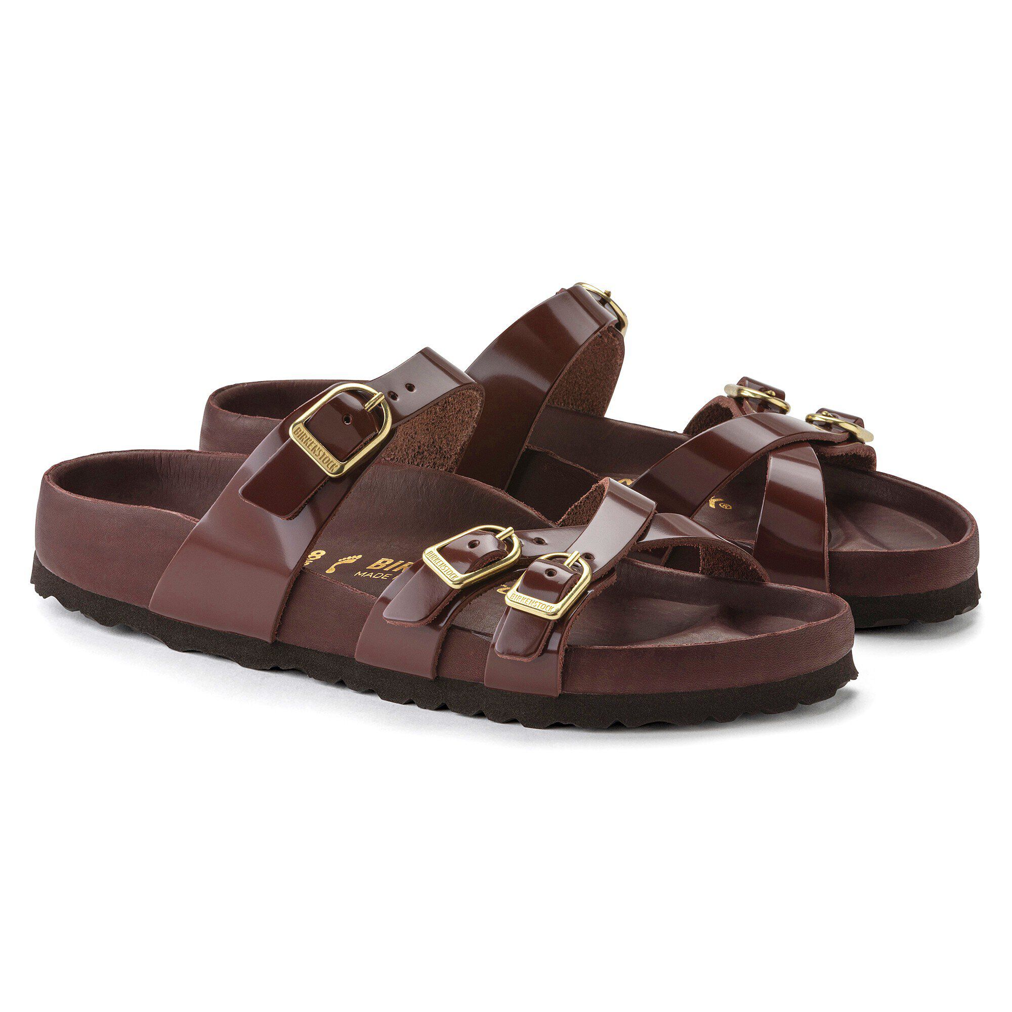 Franca Natural Leather Patent High Shine Chocolate - Image 5