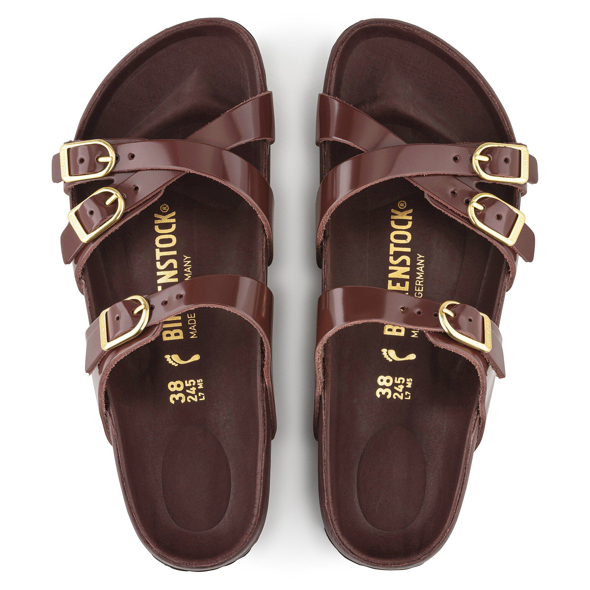 Franca Natural Leather Patent High Shine Chocolate - Image 2