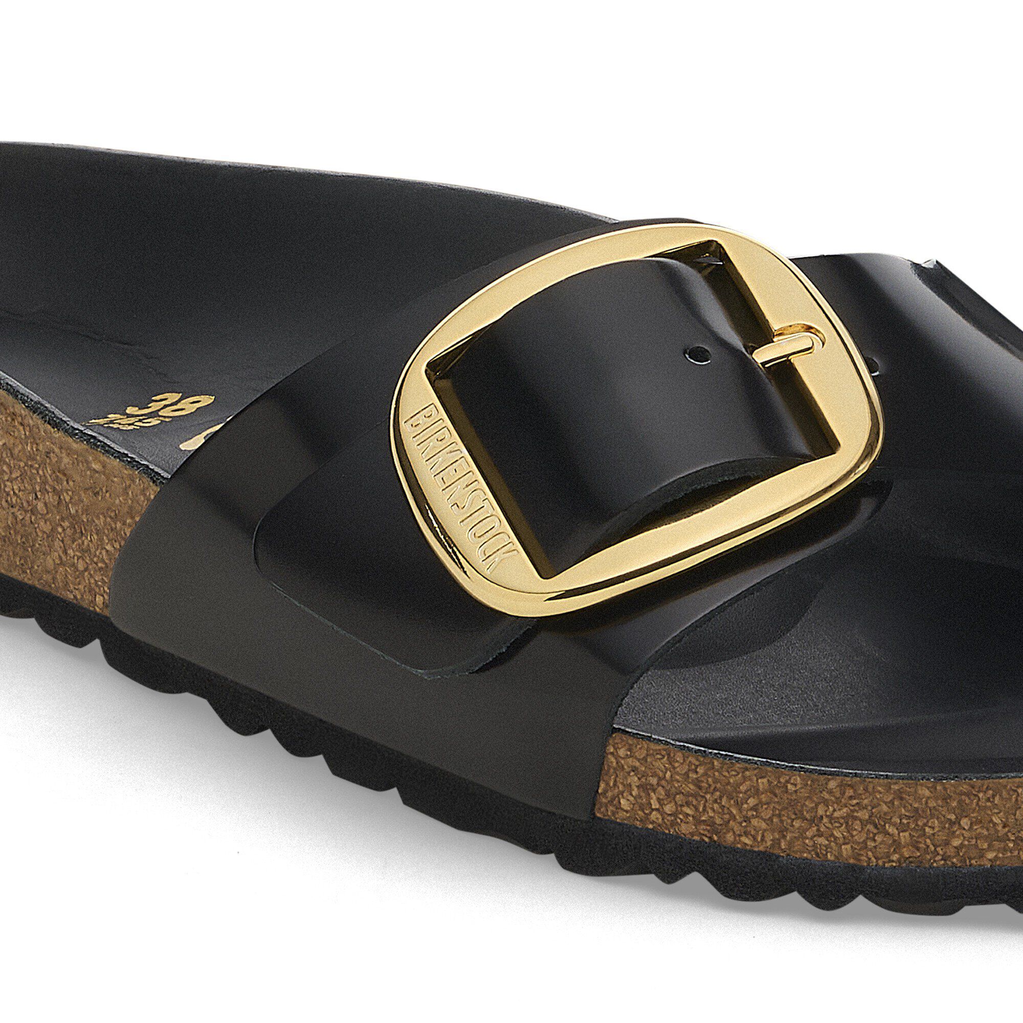 Madrid Big Buckle Natural Leather Patent - Image 6