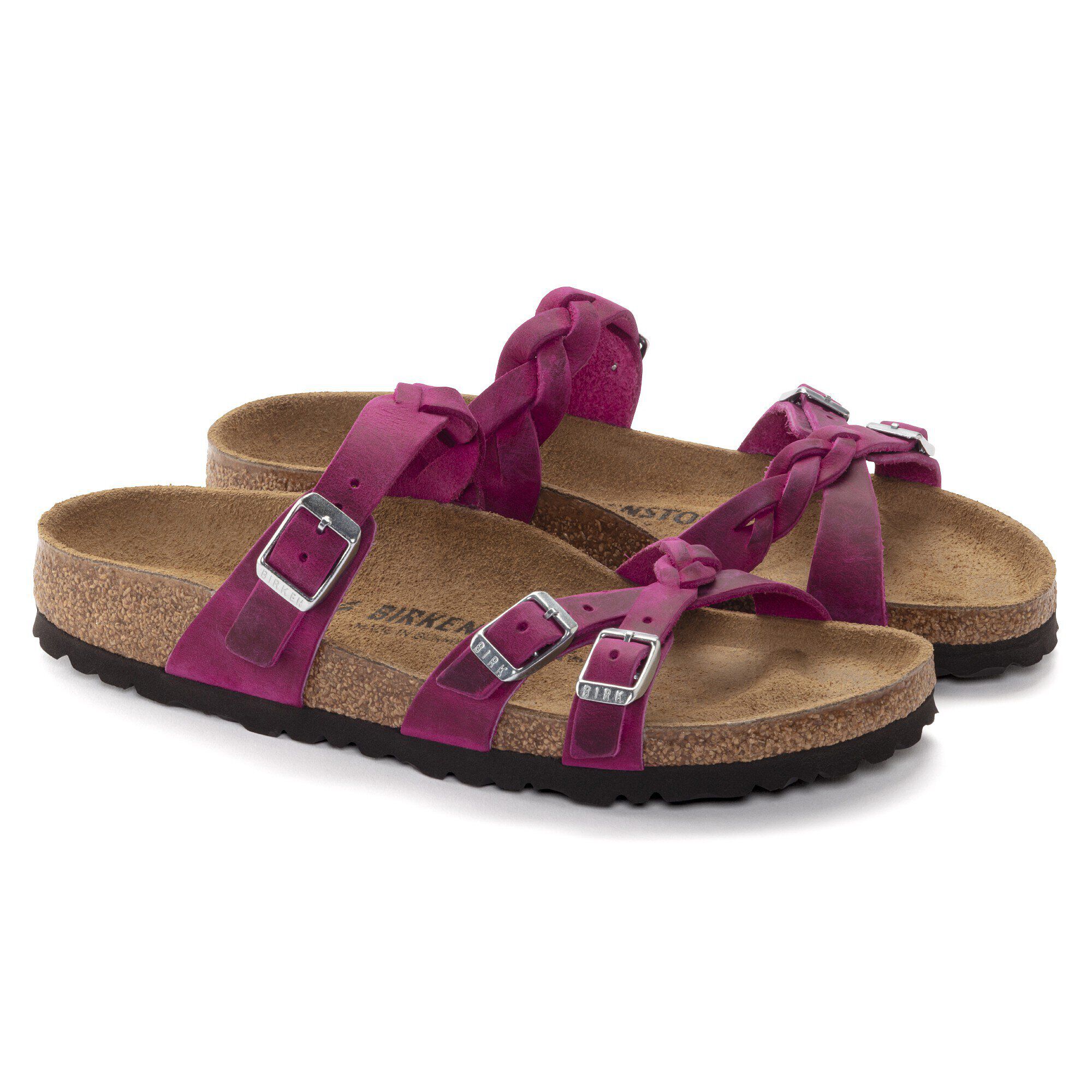 Franca Braided Oiled Leather Festival Fuchsia - Image 4