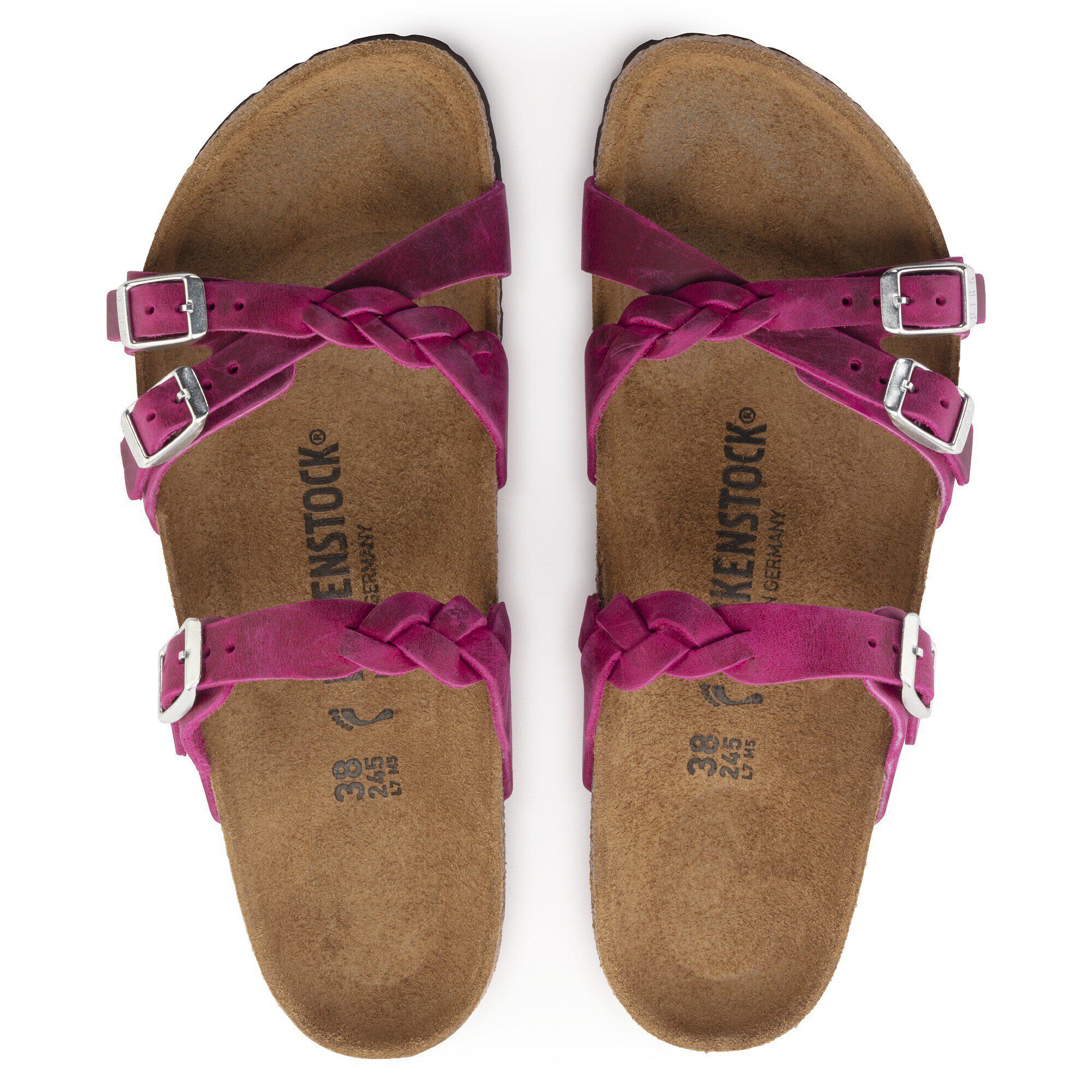 Franca Braided Oiled Leather Festival Fuchsia - Image 2