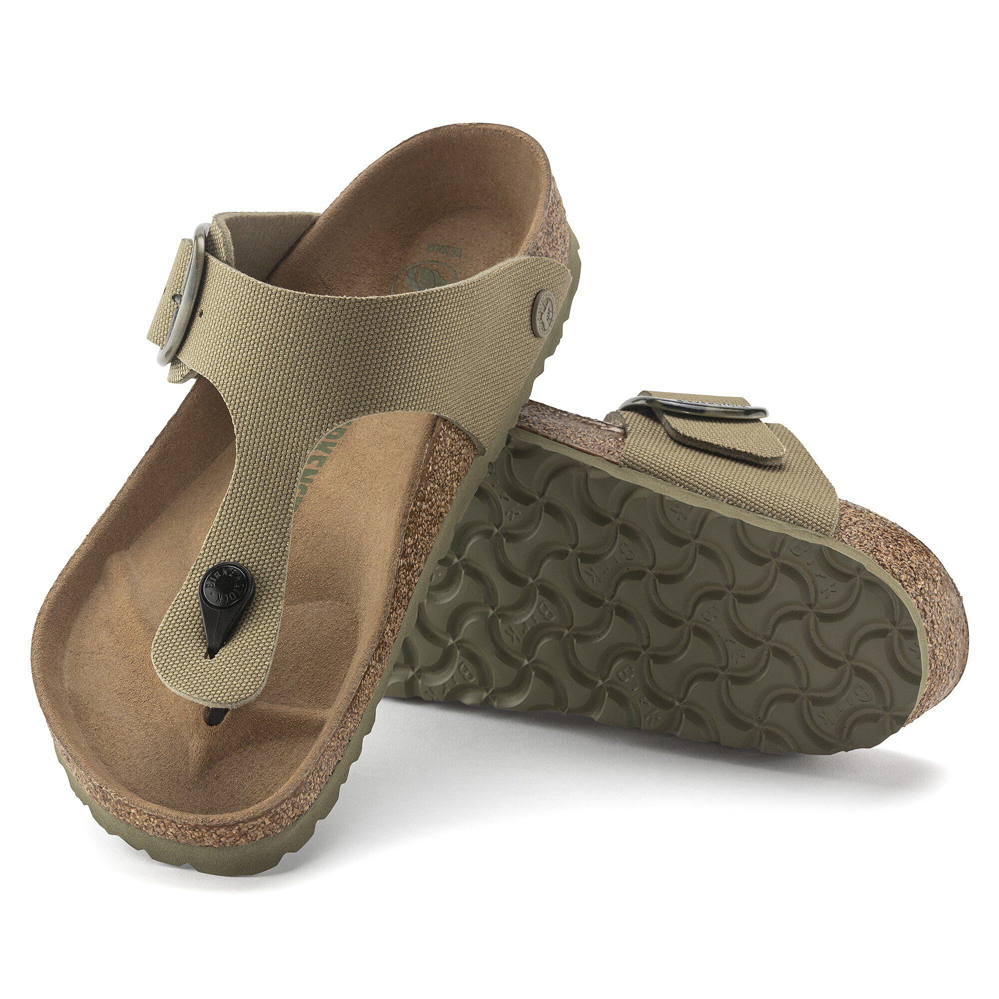 Gizeh Vegan Big Buckle Textile Faded Khaki - Image 5