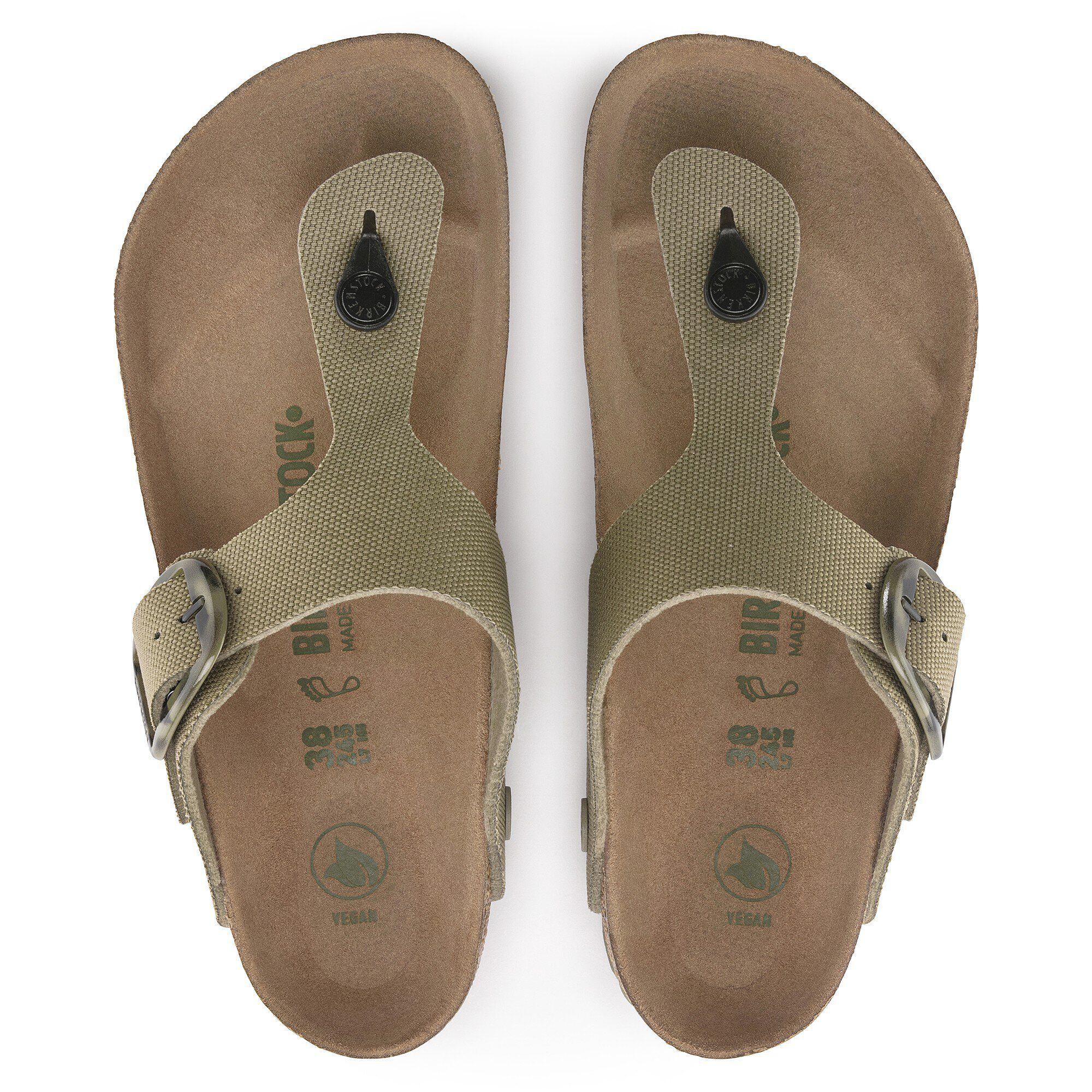 Gizeh Vegan Big Buckle Textile Faded Khaki - Image 2