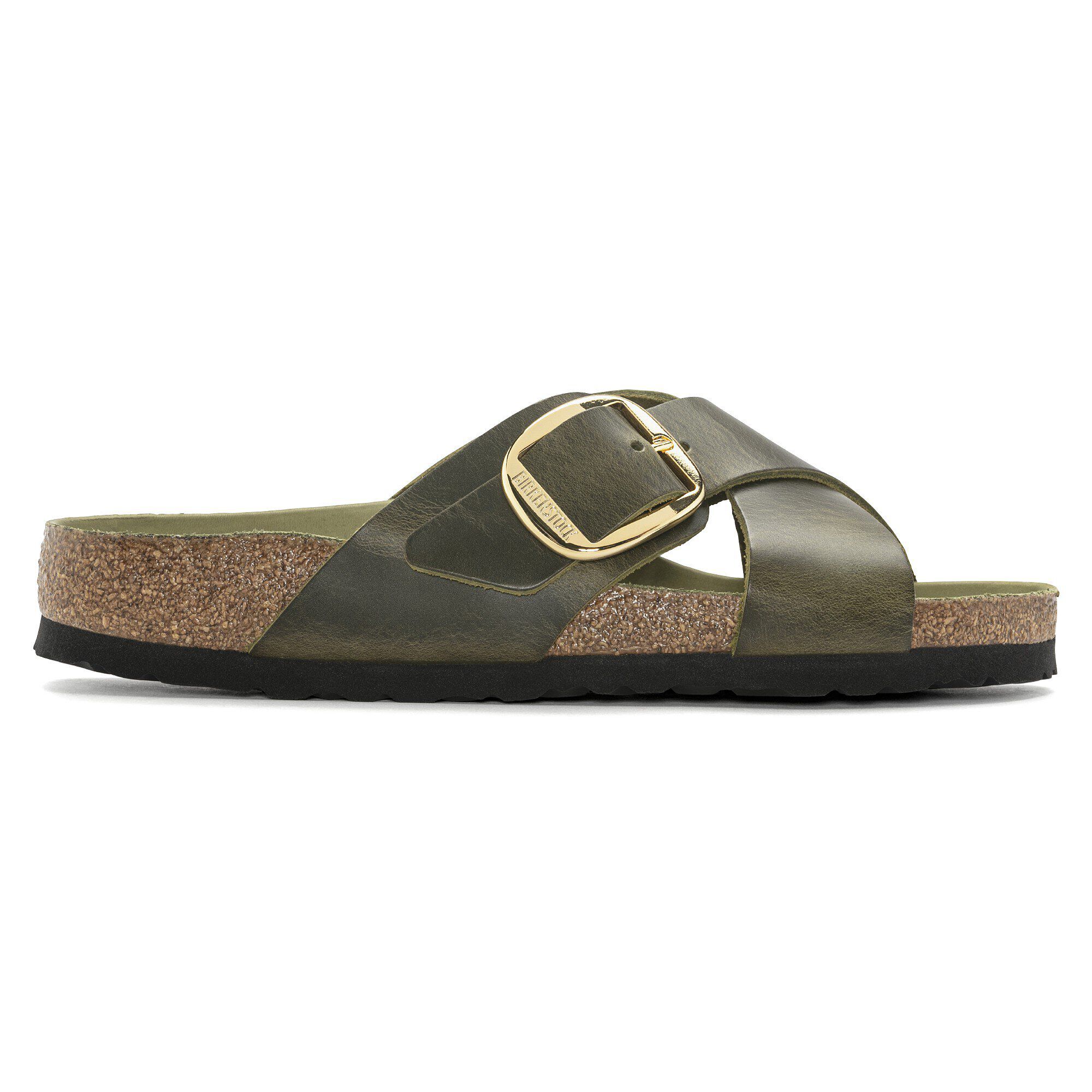 Siena Big Buckle Oiled Leather Olive Green - Image 3