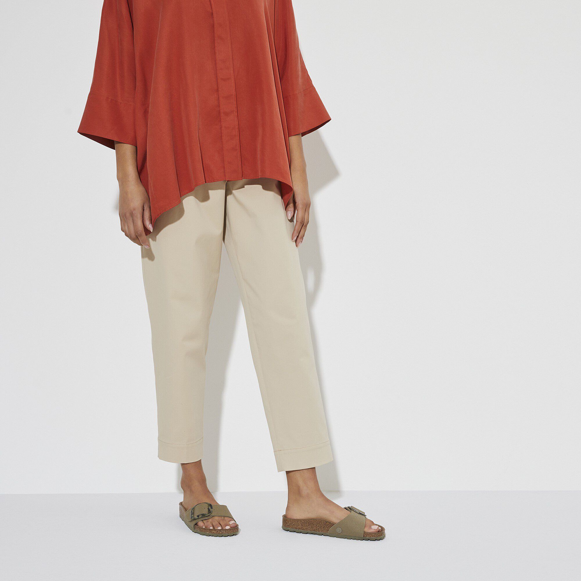Madrid Vegan Big Buckle Textile Faded Khaki - Image 5