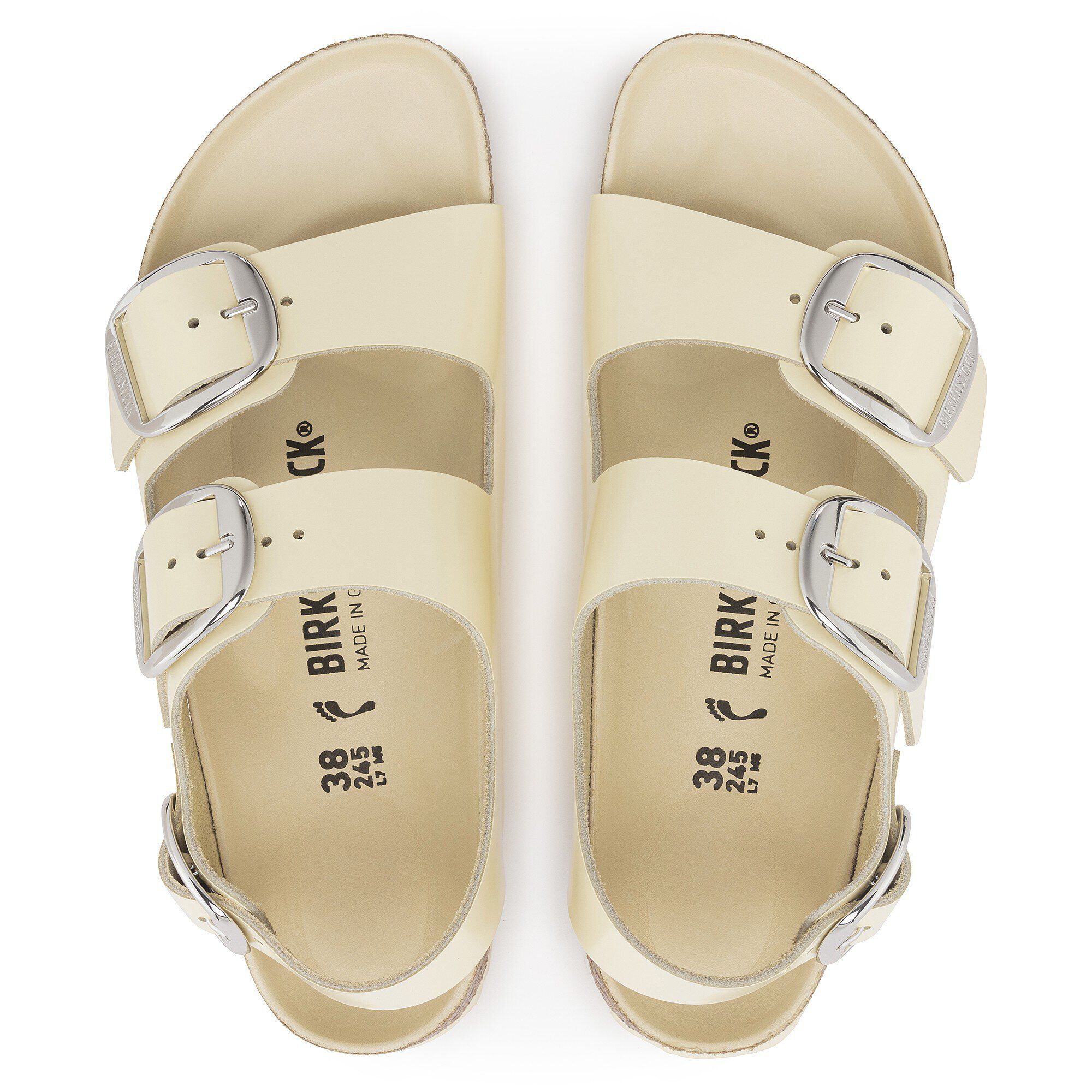 Milano Big Buckle Natural Leather Patent - Image 2
