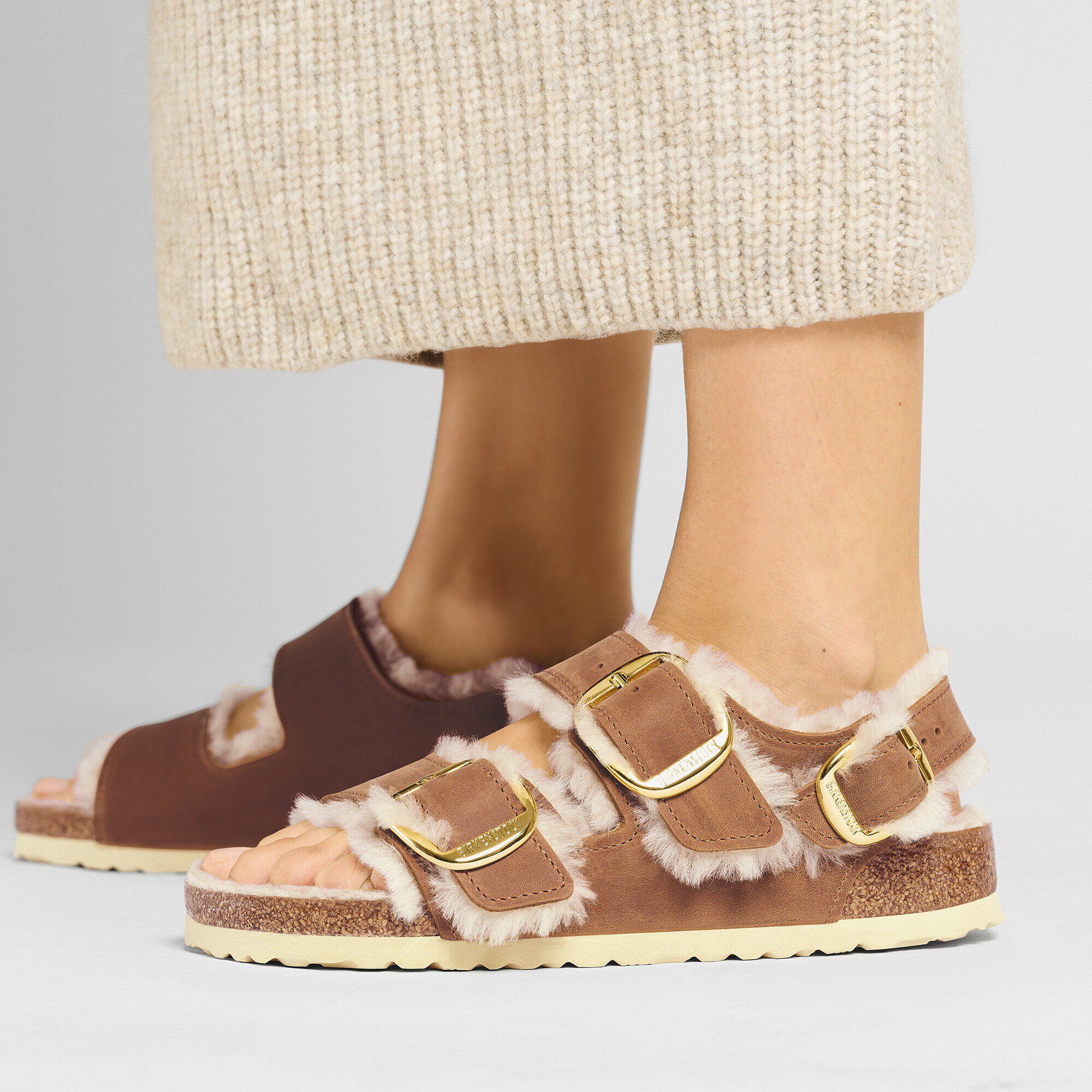 Milano Big Buckle Shearling Natural Leather Oiled - Image 5