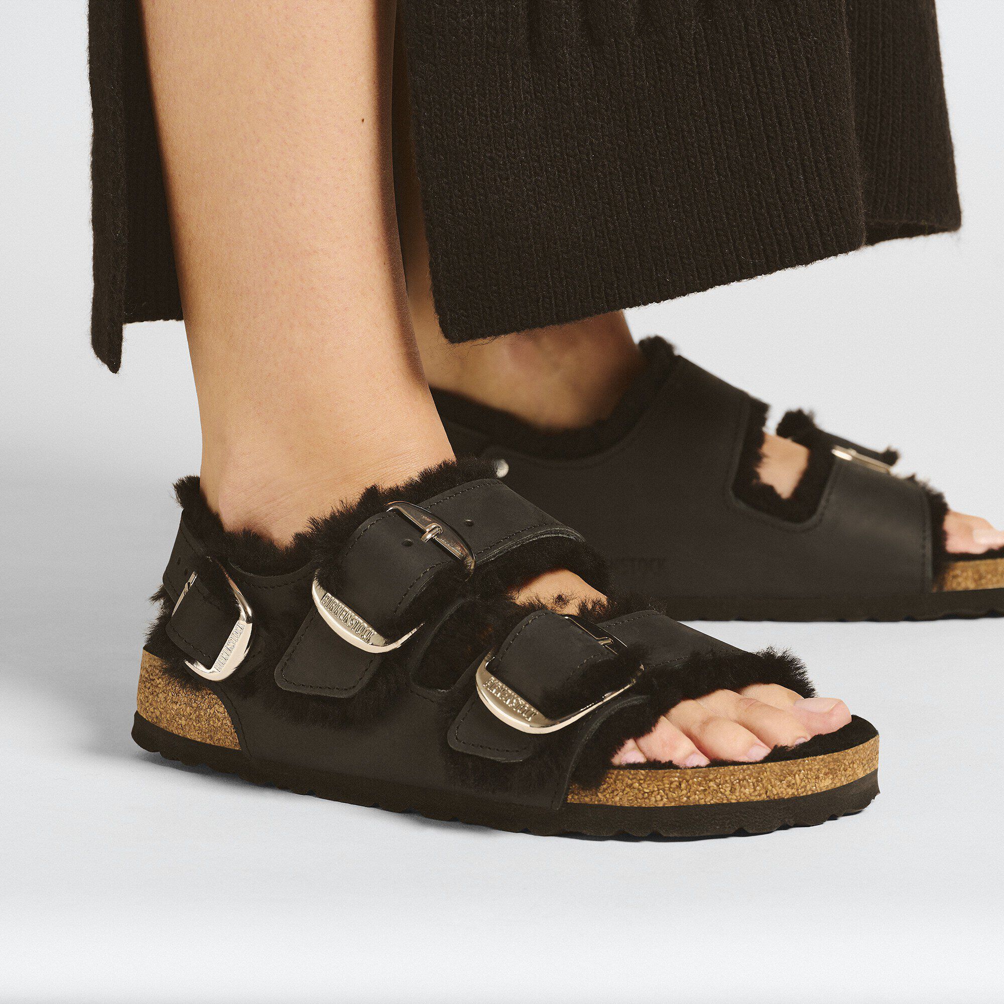 Milano Big Buckle Shearling Natural Leather Oiled - Image 6