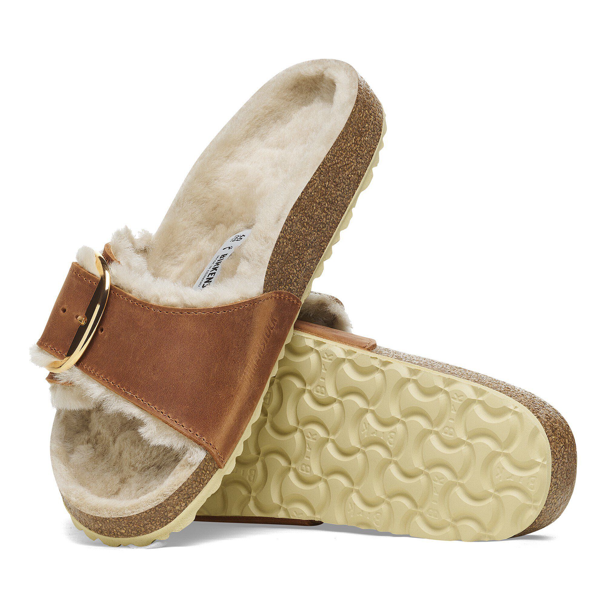 Madrid Big Buckle Shearling Natural Leather Oiled - Image 4