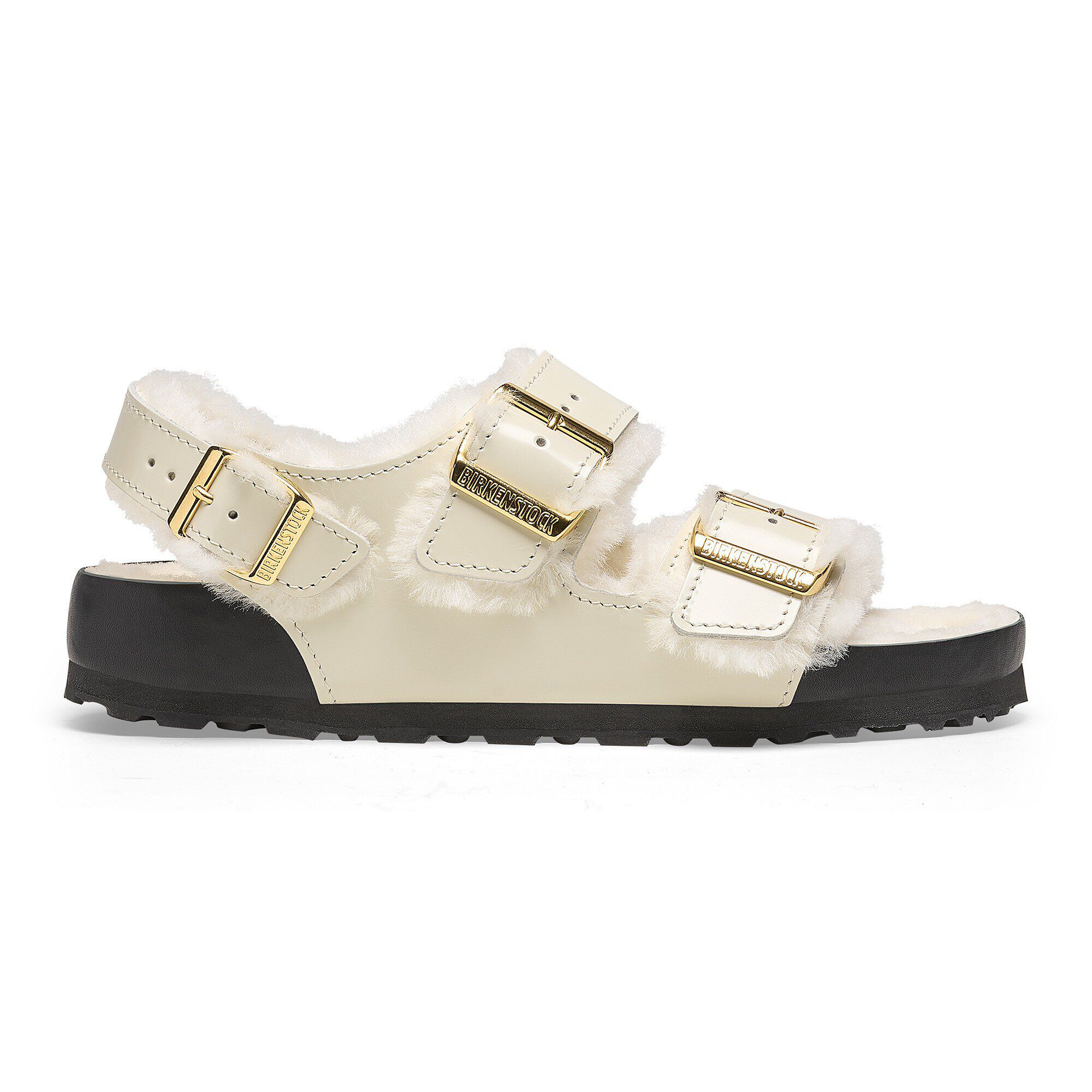 Milano Shearling Natural Leather-Shearling High Shine Ecru - Image 3