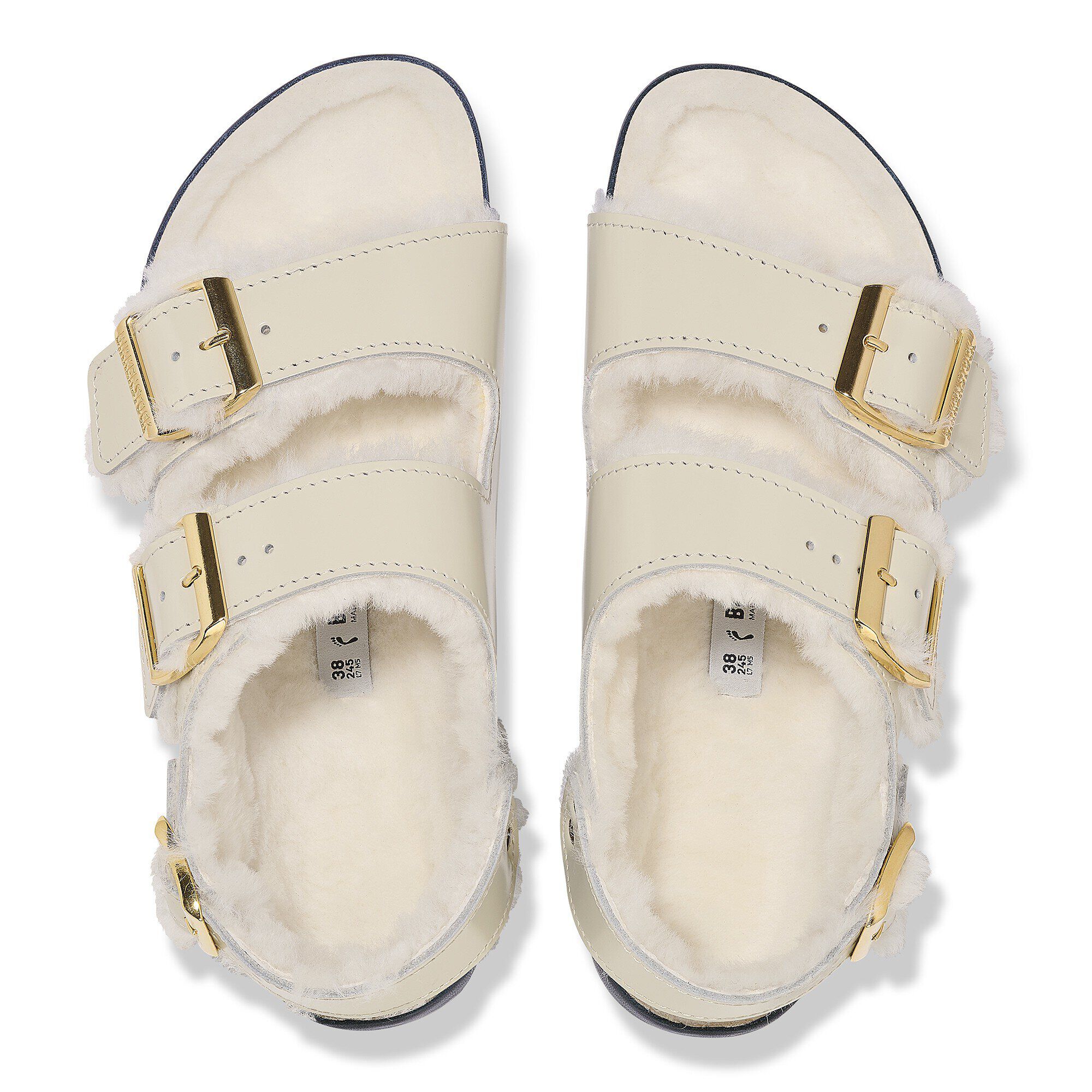 Milano Shearling Natural Leather-Shearling High Shine Ecru - Image 2