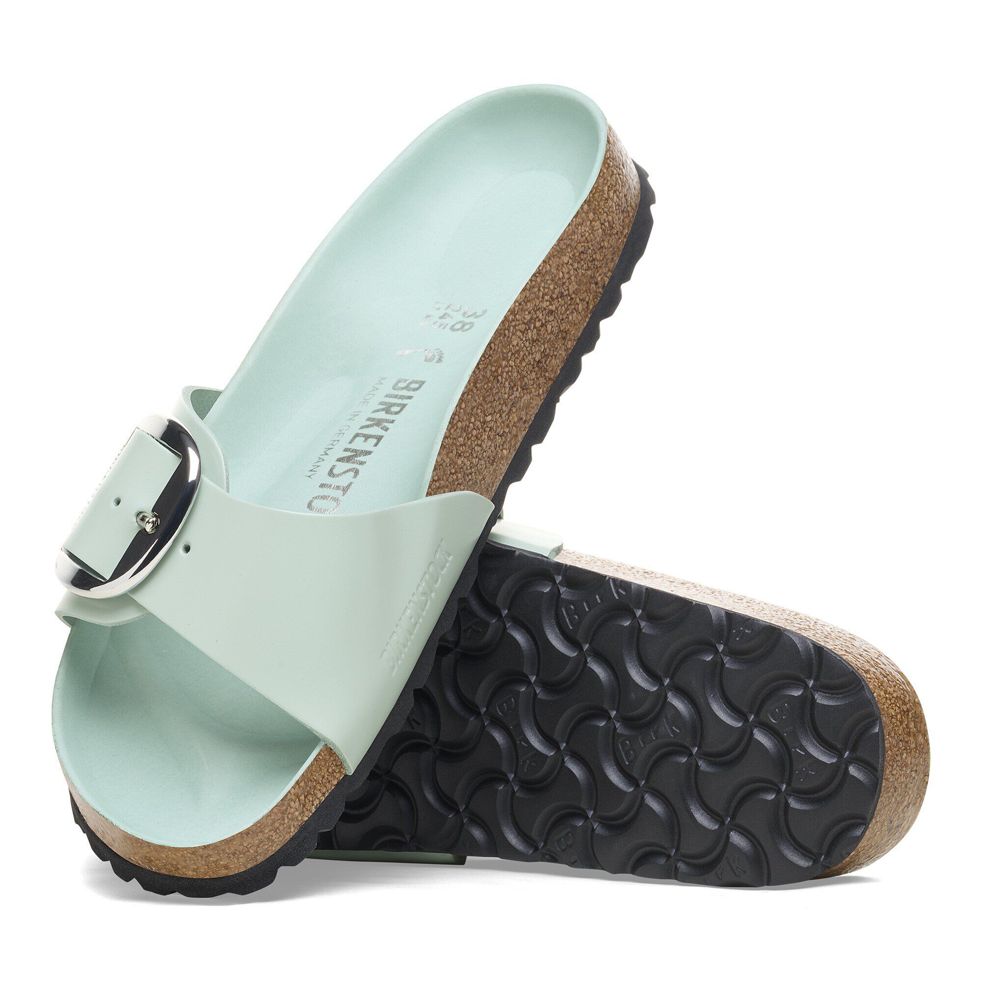 Madrid Big Buckle Natural Leather Patent - Image 5
