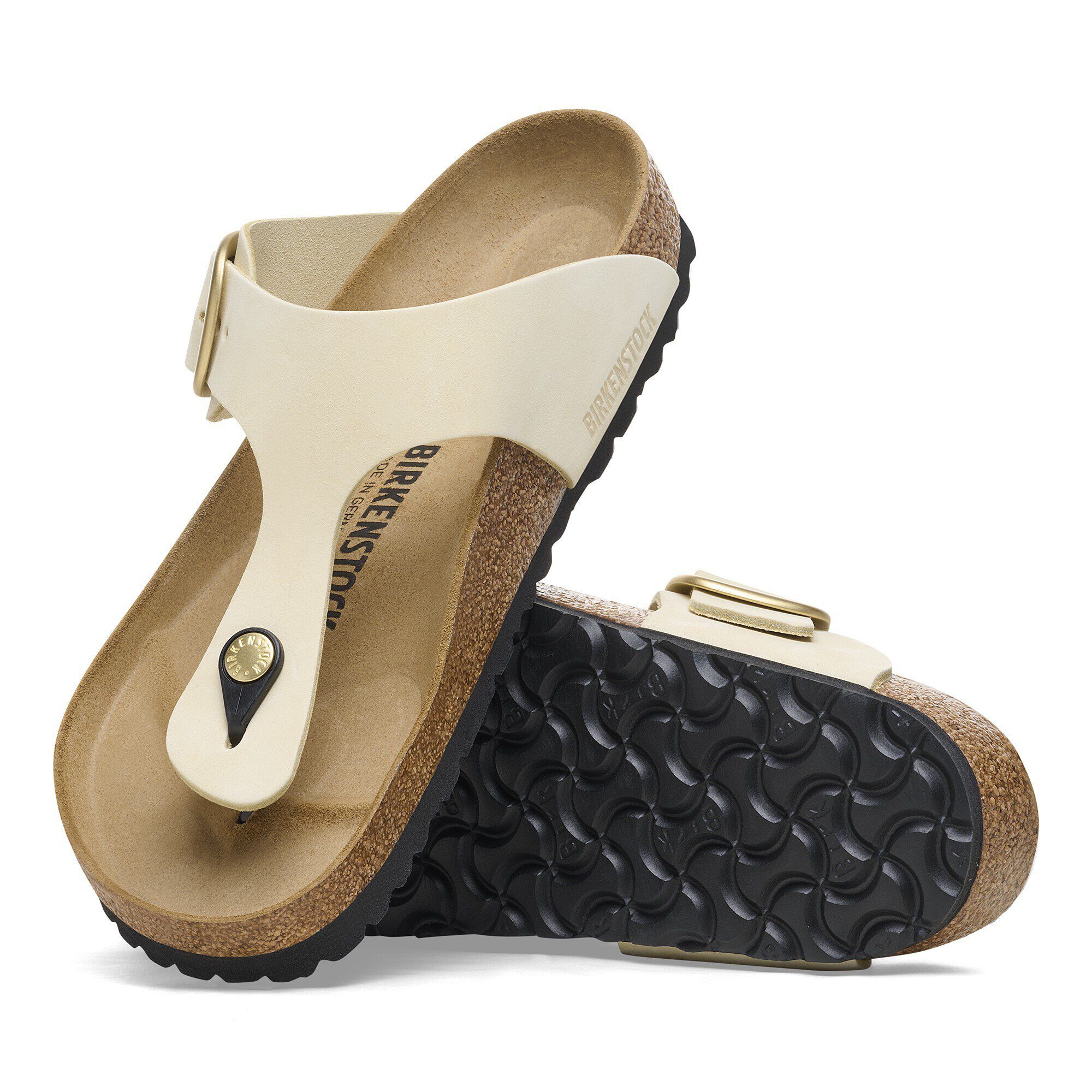 Gizeh Big Buckle Nubuck Leather Ecru - Image 6