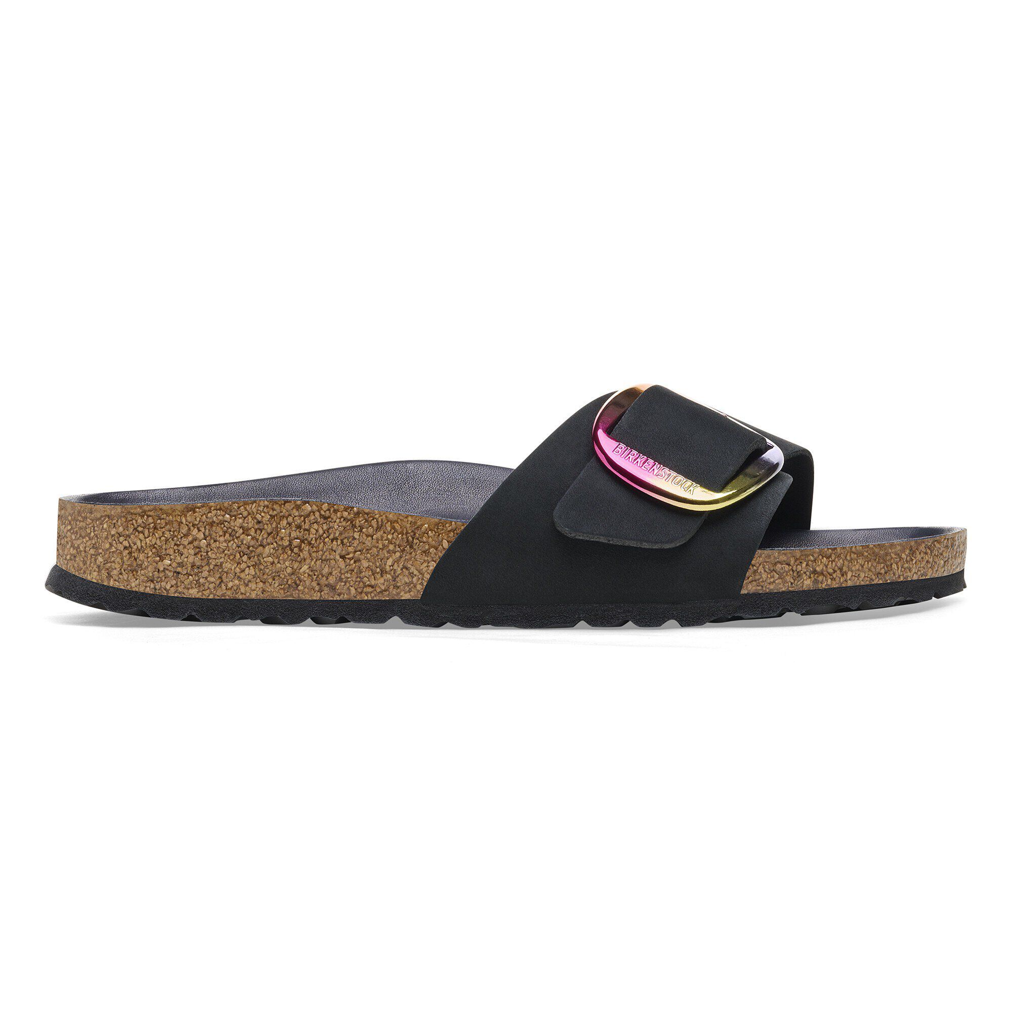 Madrid Big Buckle Nubuck Leather Black - Image 3