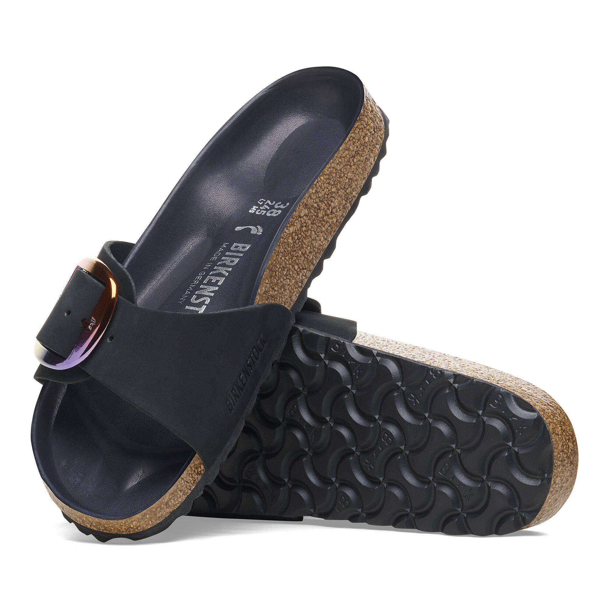 Madrid Big Buckle Nubuck Leather Black - Image 6