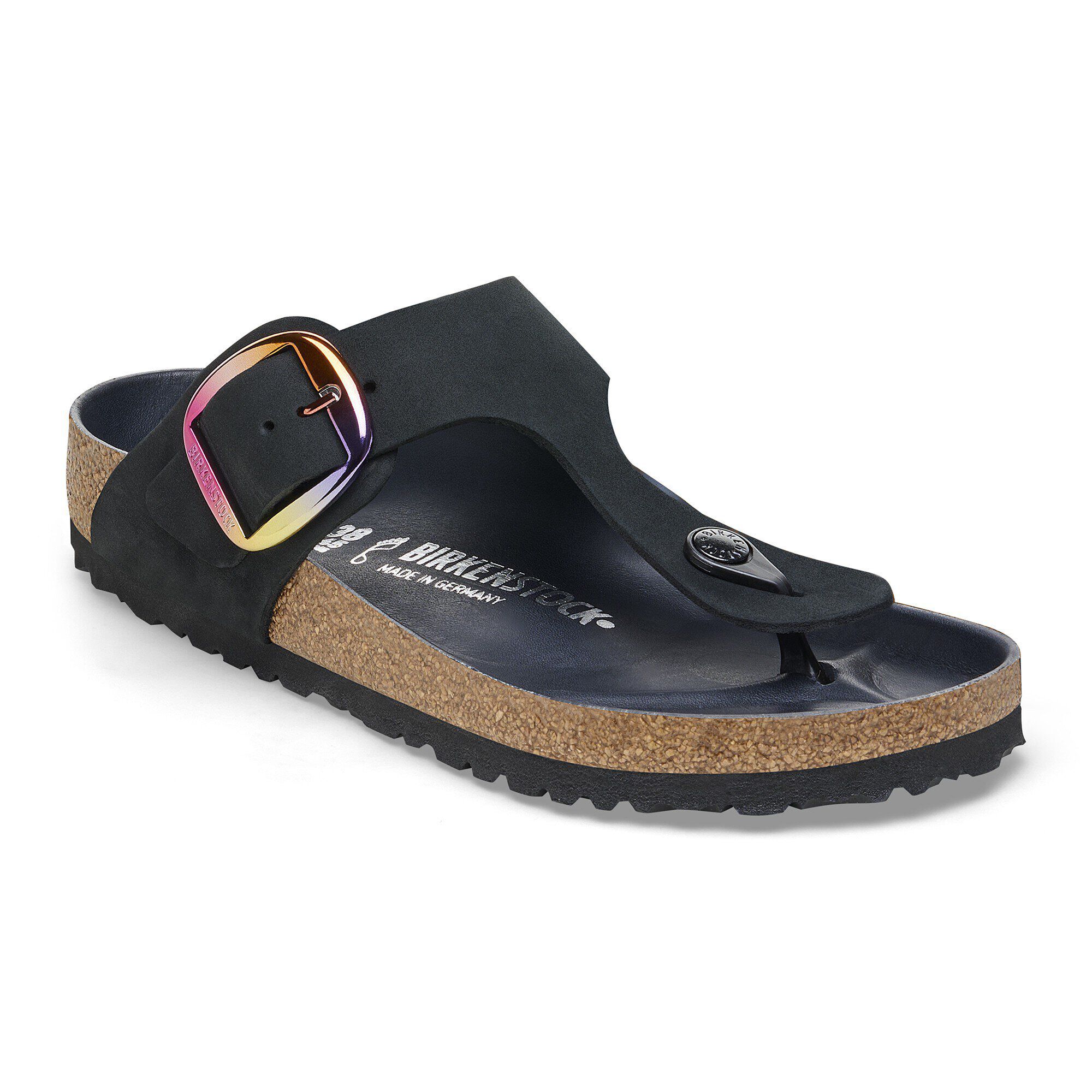 Gizeh Big Buckle Nubuck Leather Black