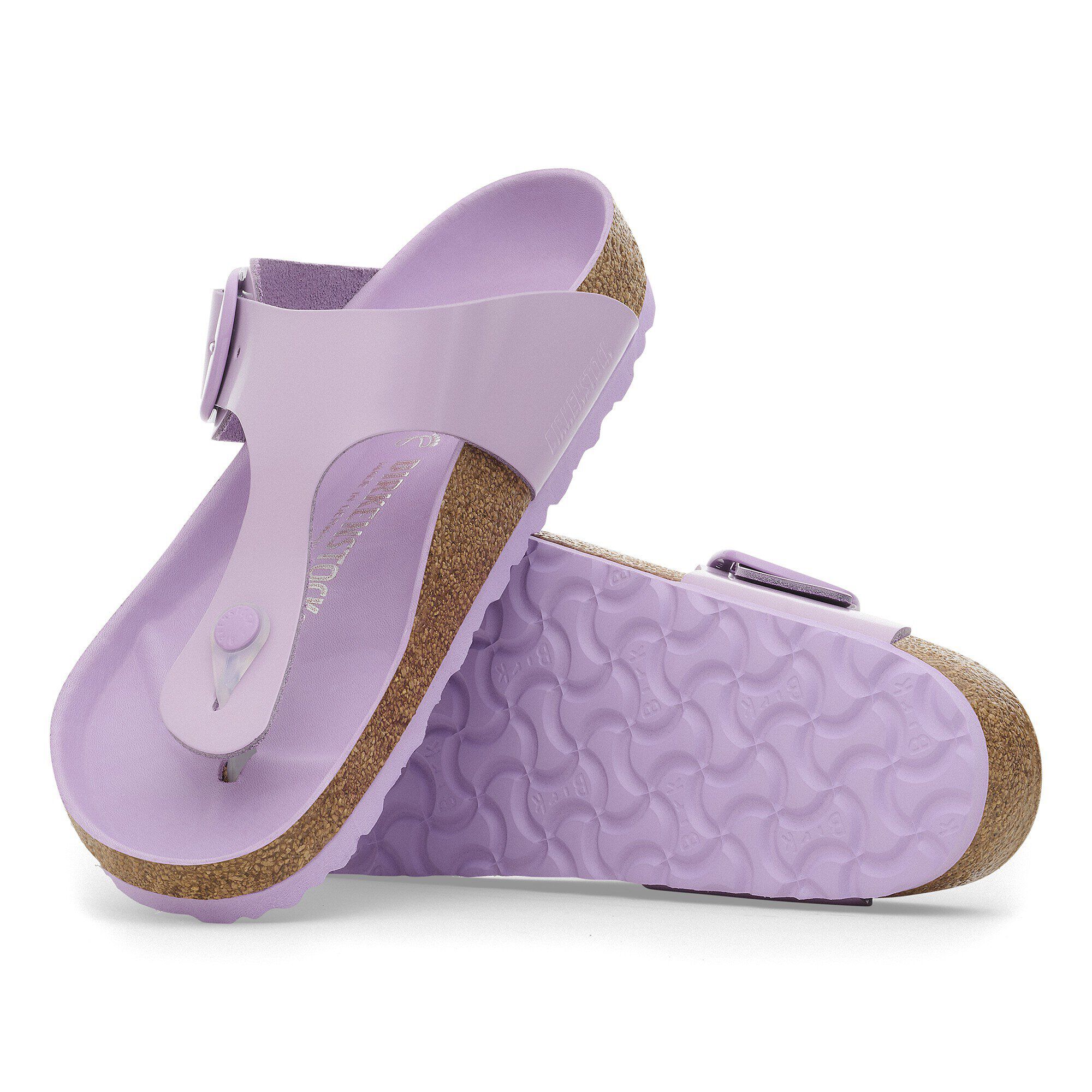 Gizeh Big Buckle Natural Leather Patent High-Shine Crocus - Image 4