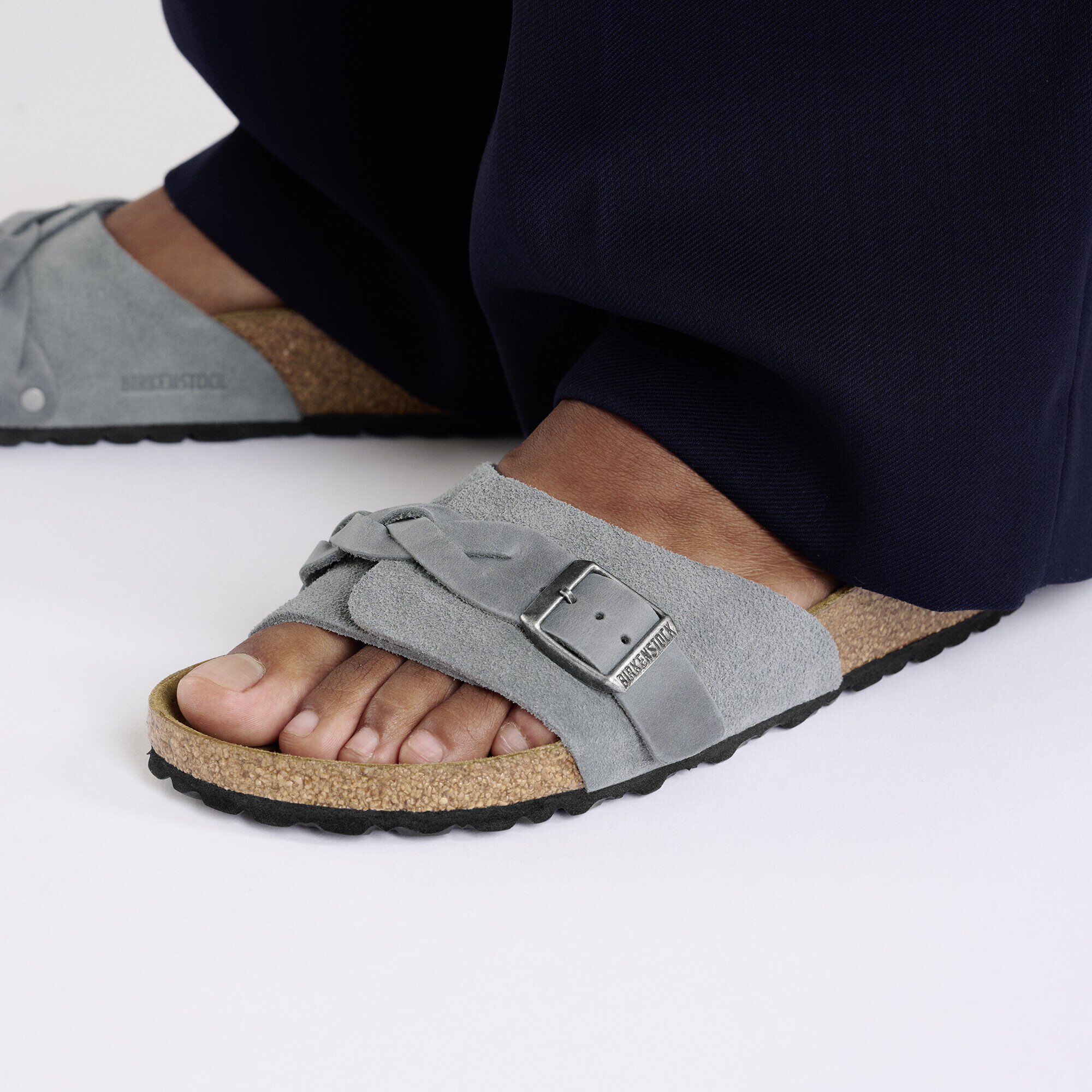 Oita Braided Suede Leather Basalt Gray - Image 4