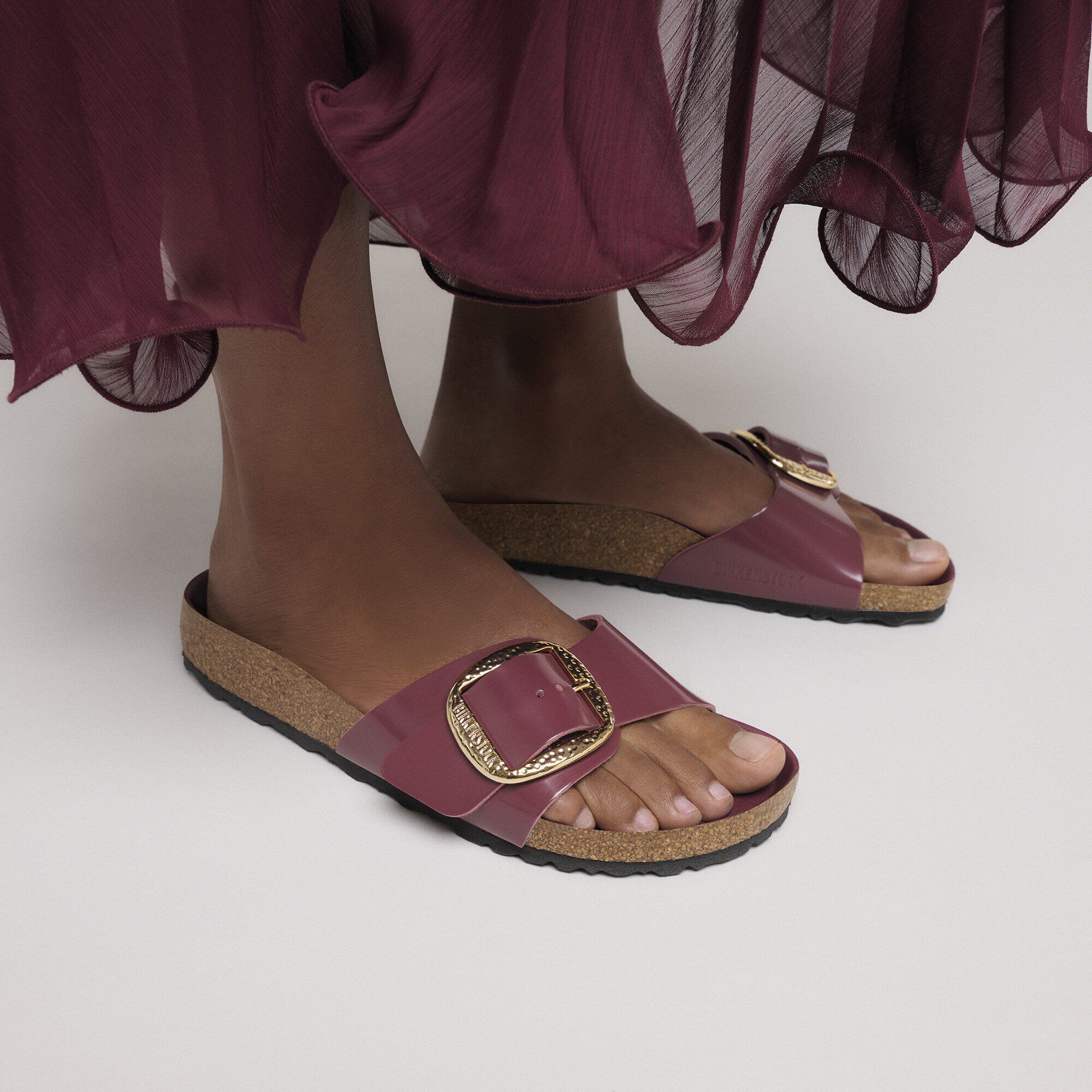 Madrid Big Buckle Natural Leather Patent - Image 8