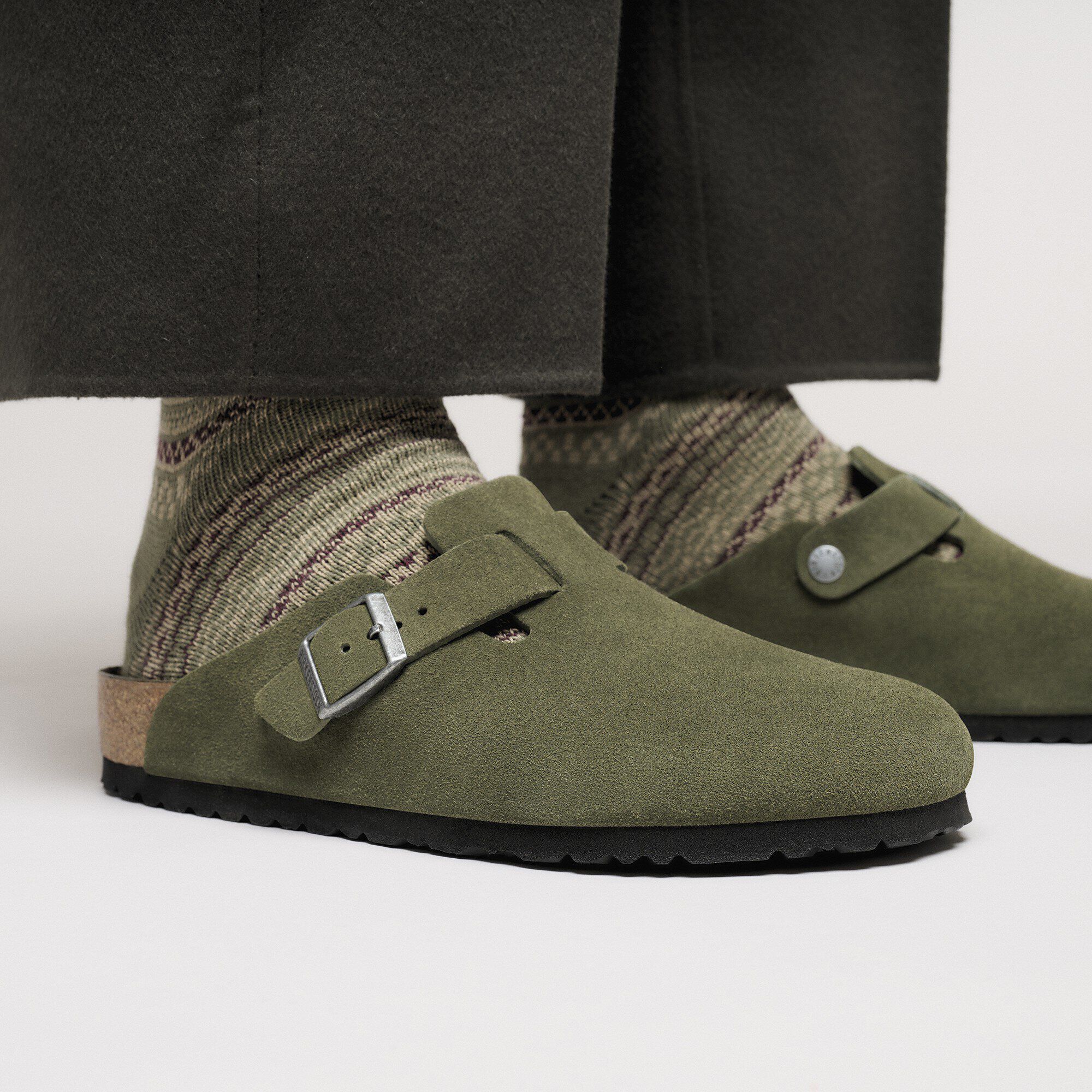Boston Soft Footbed Suede Leather Thyme Tonal - Image 8