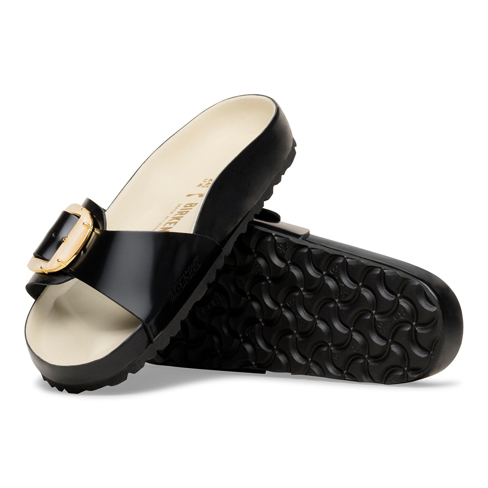 Madrid Big Buckle Pearl Natural Leather Patent - Image 8