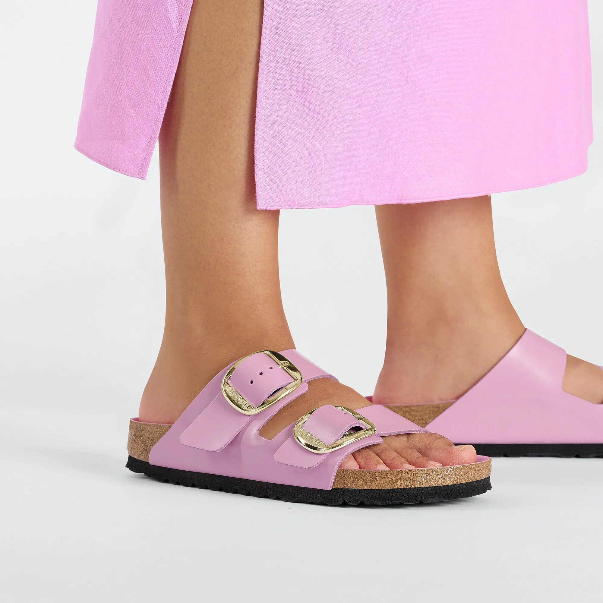 Arizona Big Buckle Natural Leather Patent High Shine Fondant Pink - Image 4
