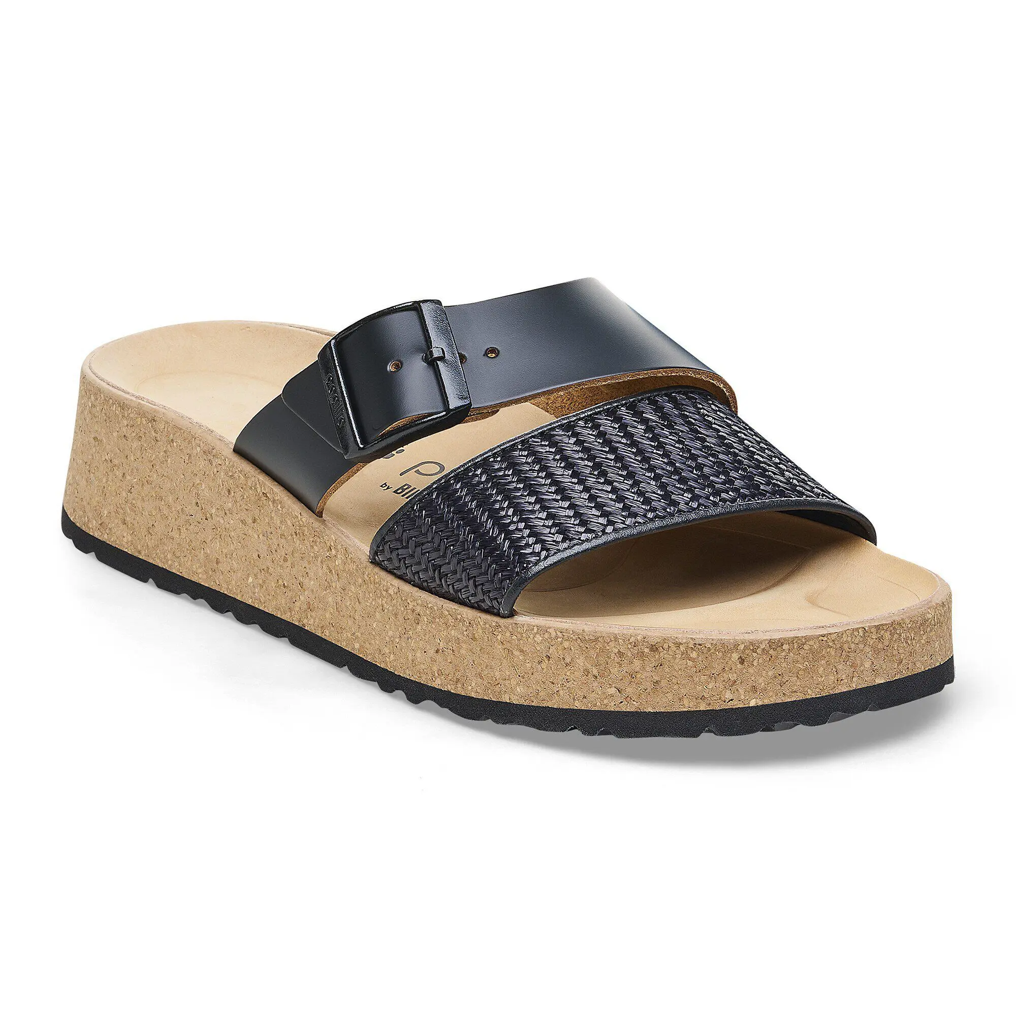 Almina Natural Leather-Synthetics Black