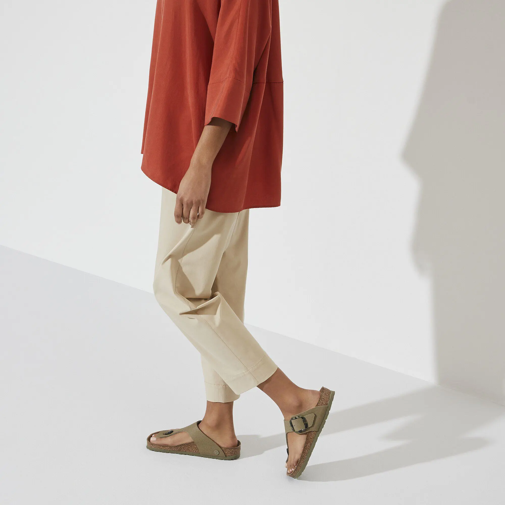 Gizeh Vegan Big Buckle Textile Faded Khaki - Image 7