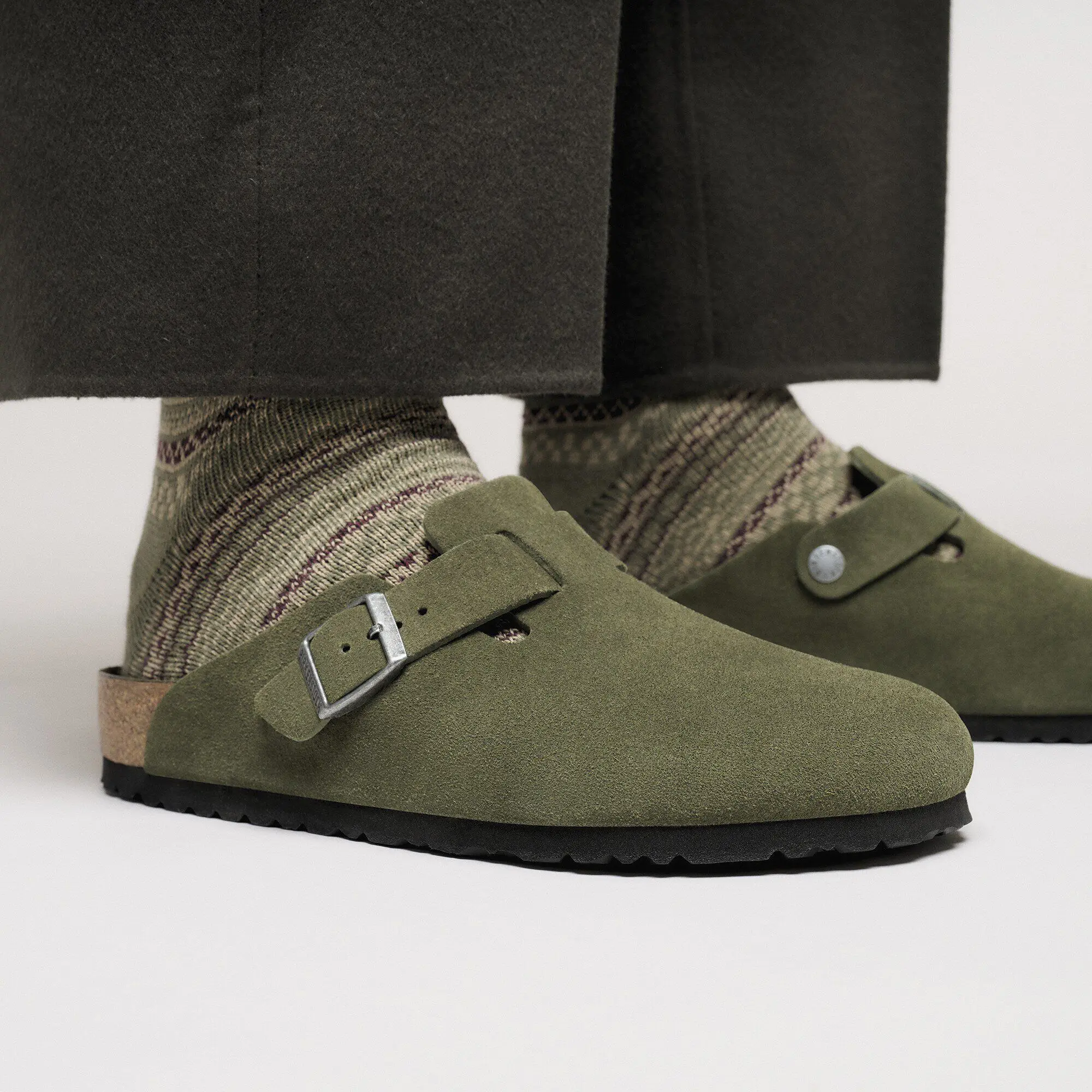 Boston Soft Footbed Suede Leather Thyme Tonal - Image 8