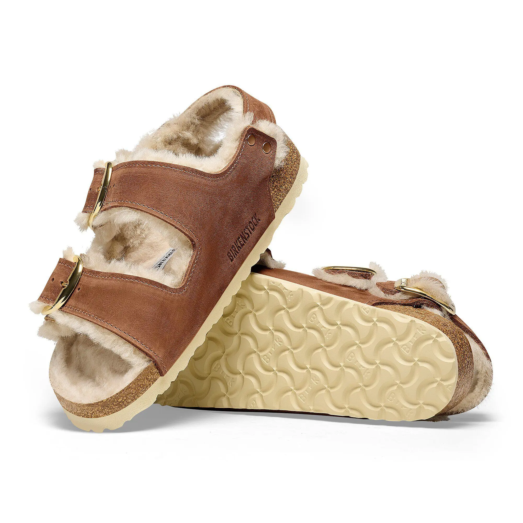 Milano Big Buckle Shearling Natural Leather Oiled - Image 7