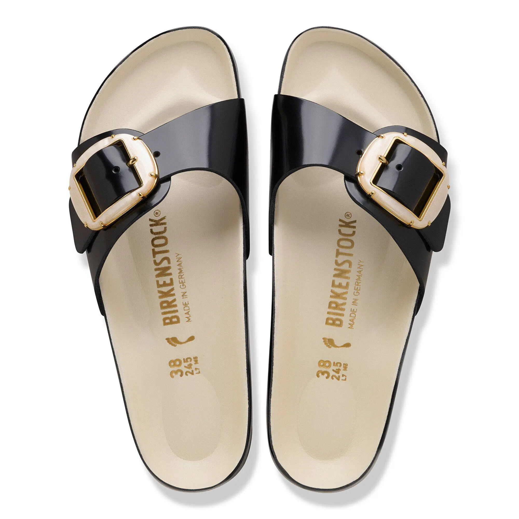 Alternative view of Madrid Big Buckle Pearl Natural Leather Patent