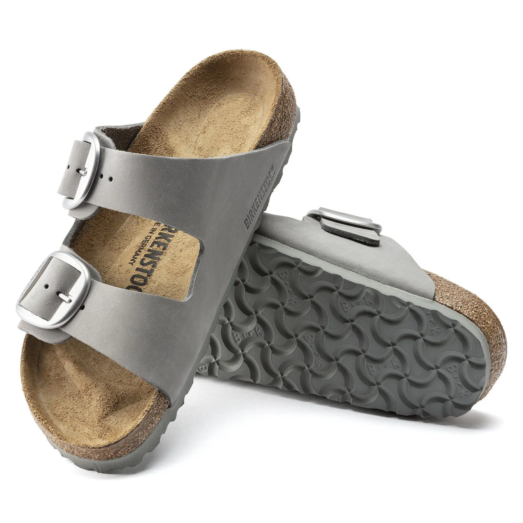 Arizona Big Buckle Nubuck Leather Dove Gray - Image 8
