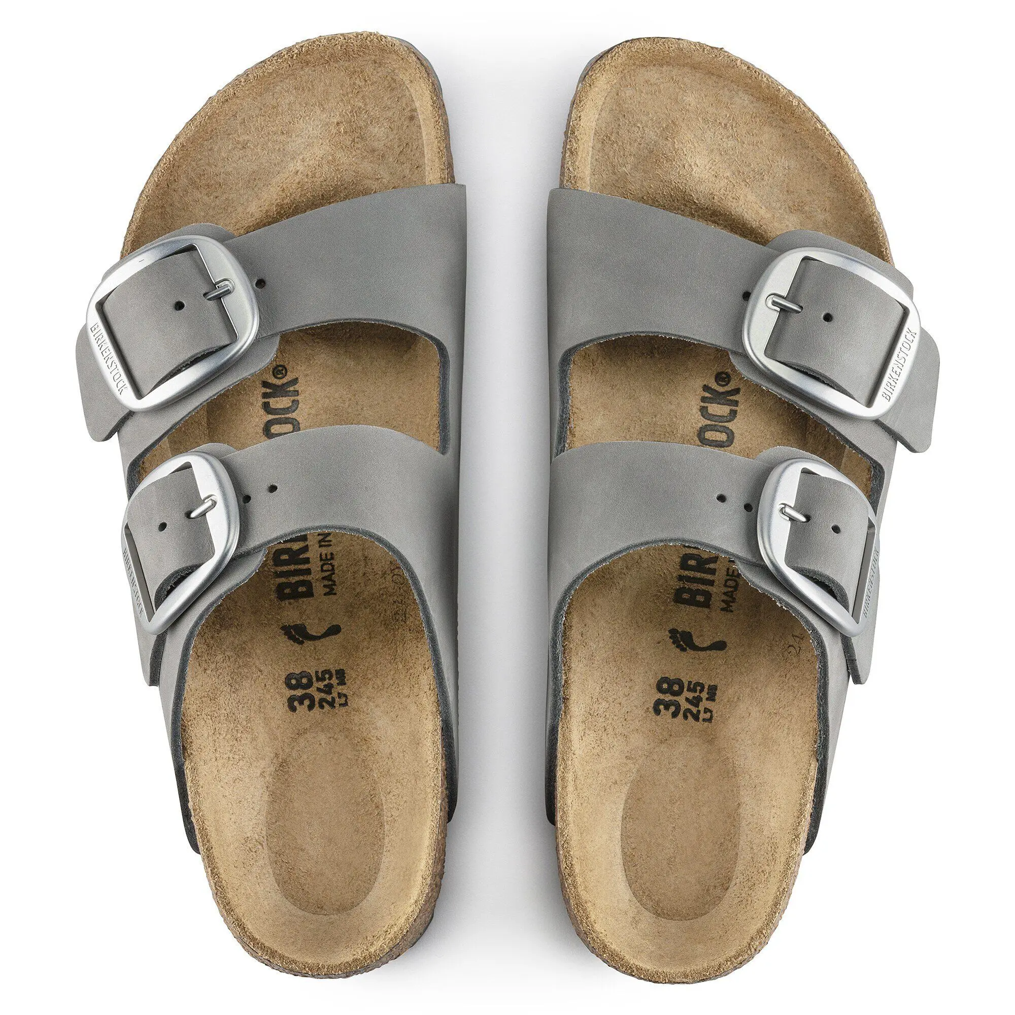 Arizona Big Buckle Nubuck Leather Dove Gray - Image 2
