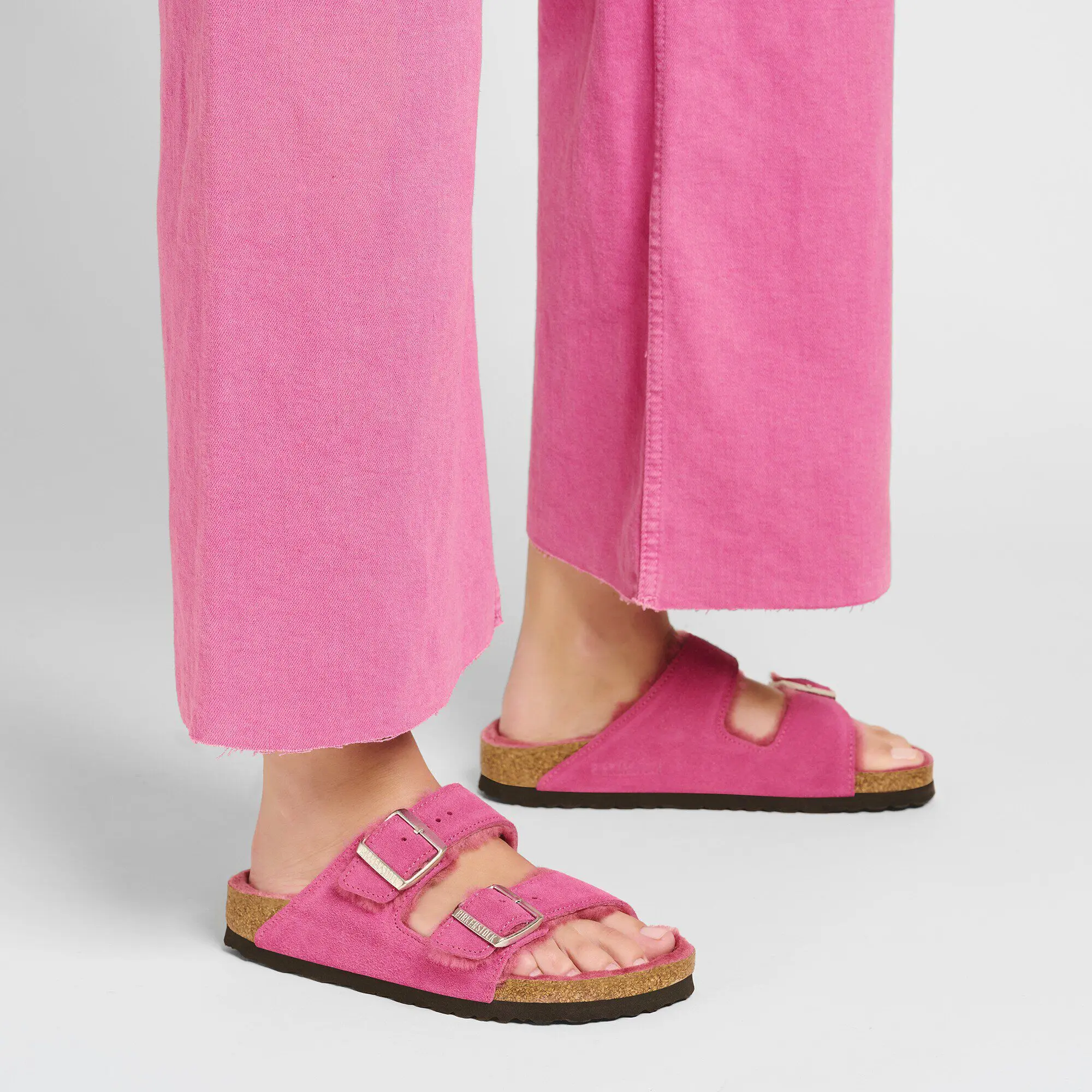 Arizona Shearling Suede Leather-Shearling Fuchsia Tulip - Image 4