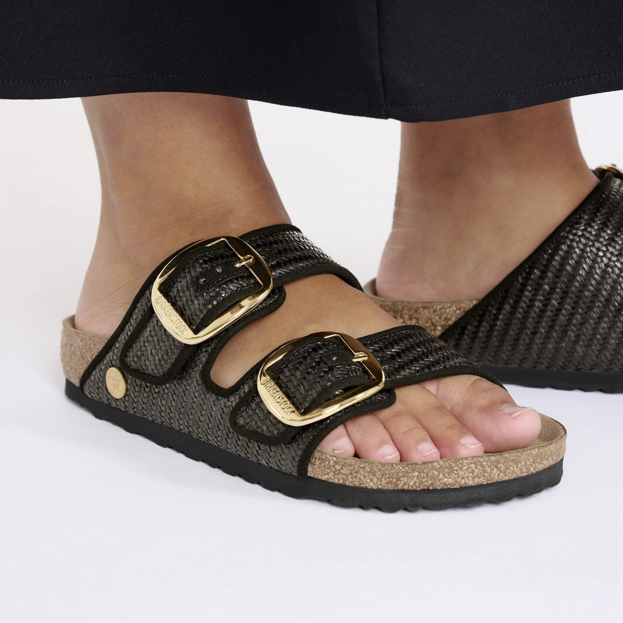 Arizona Big Buckle Textile Raffia Black - Image 5