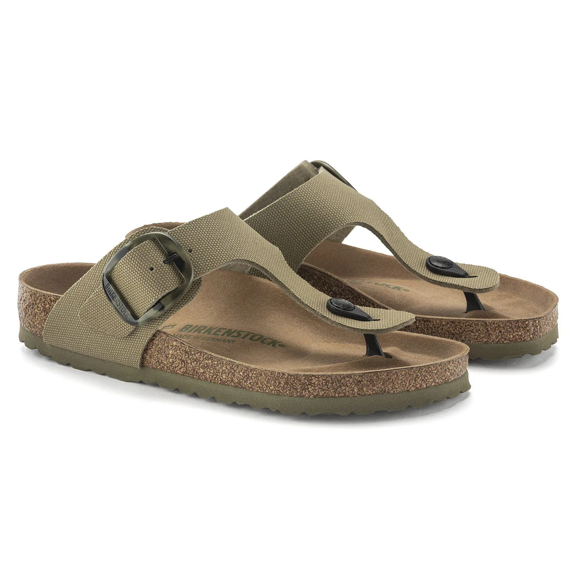 Gizeh Vegan Big Buckle Textile Faded Khaki - Image 4