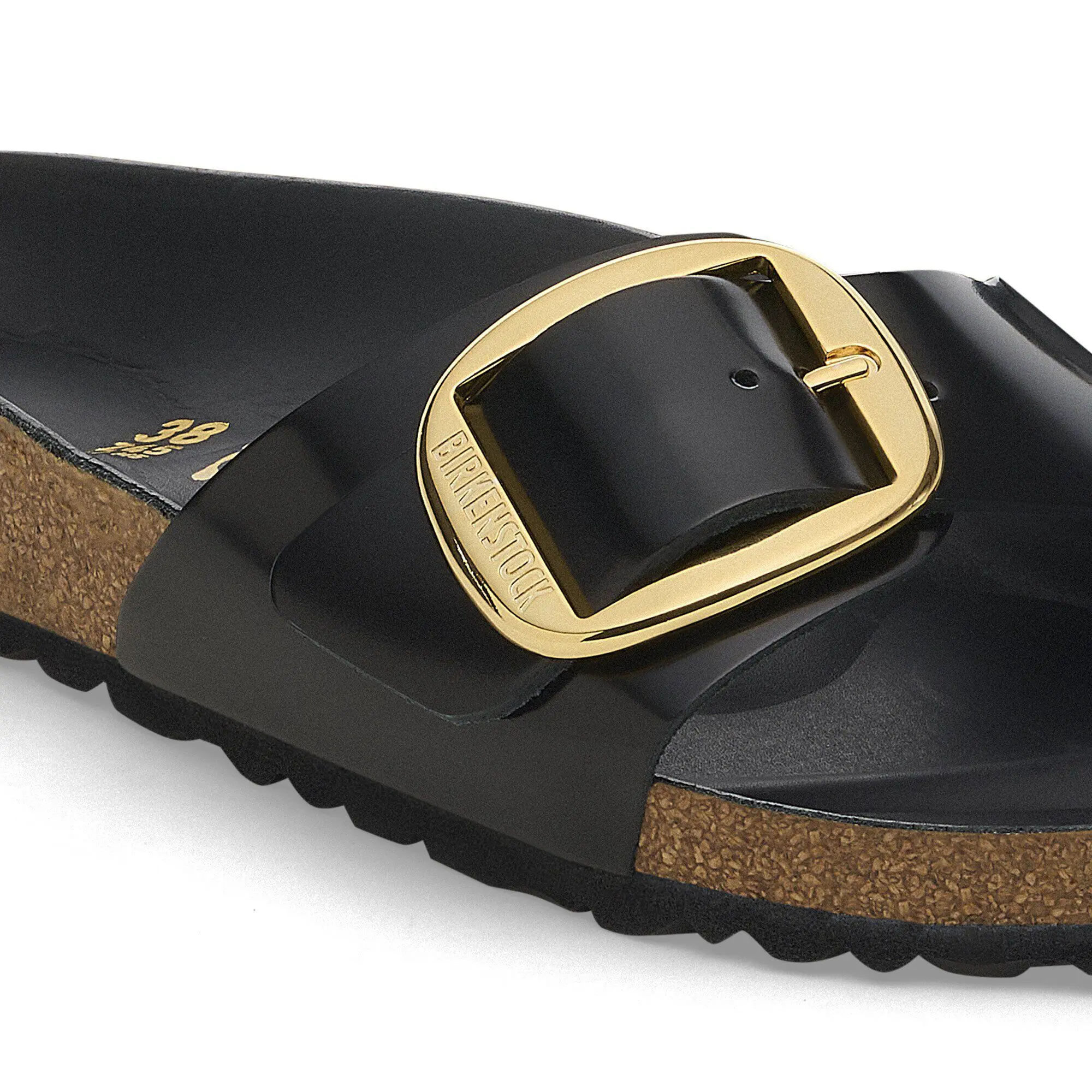 Madrid Big Buckle Natural Leather Patent - Image 6