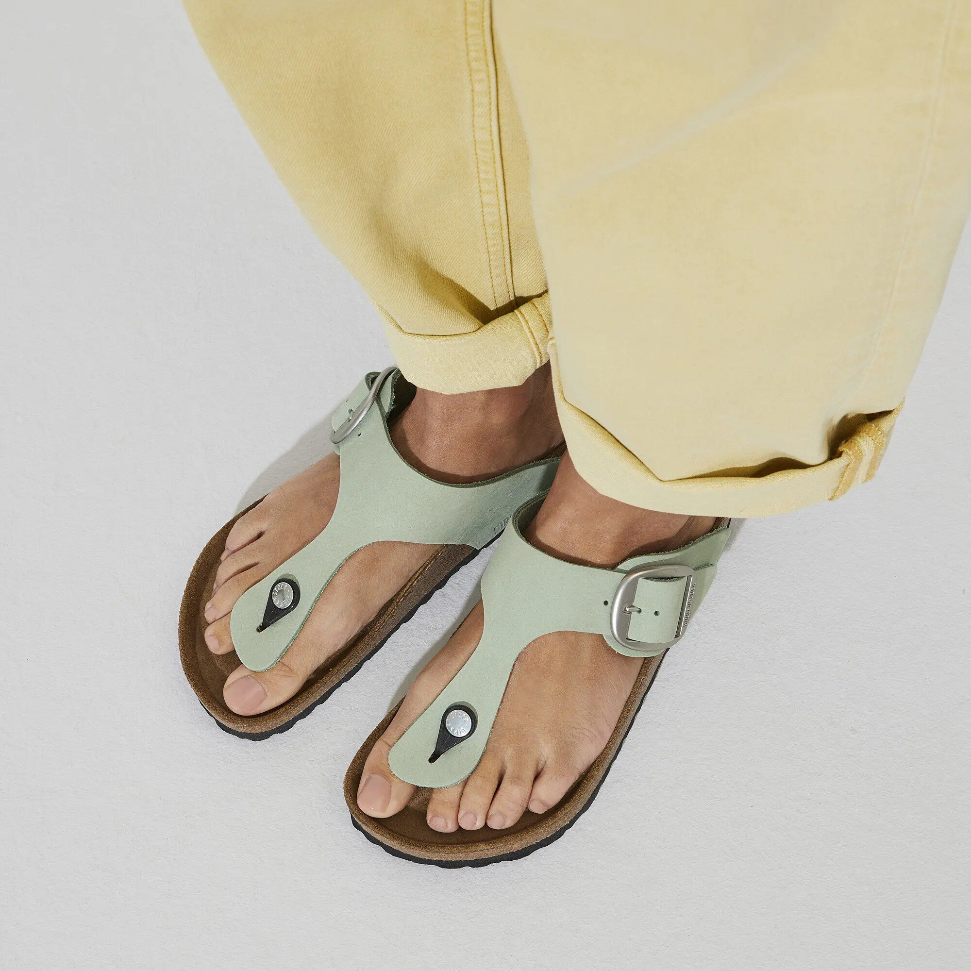 Gizeh Big Buckle Nubuck Leather Matcha - Image 7