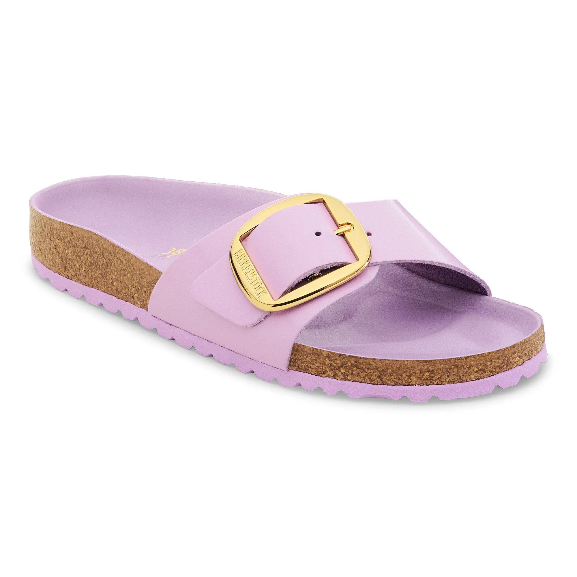 Madrid Big Buckle Natural Leather Patent