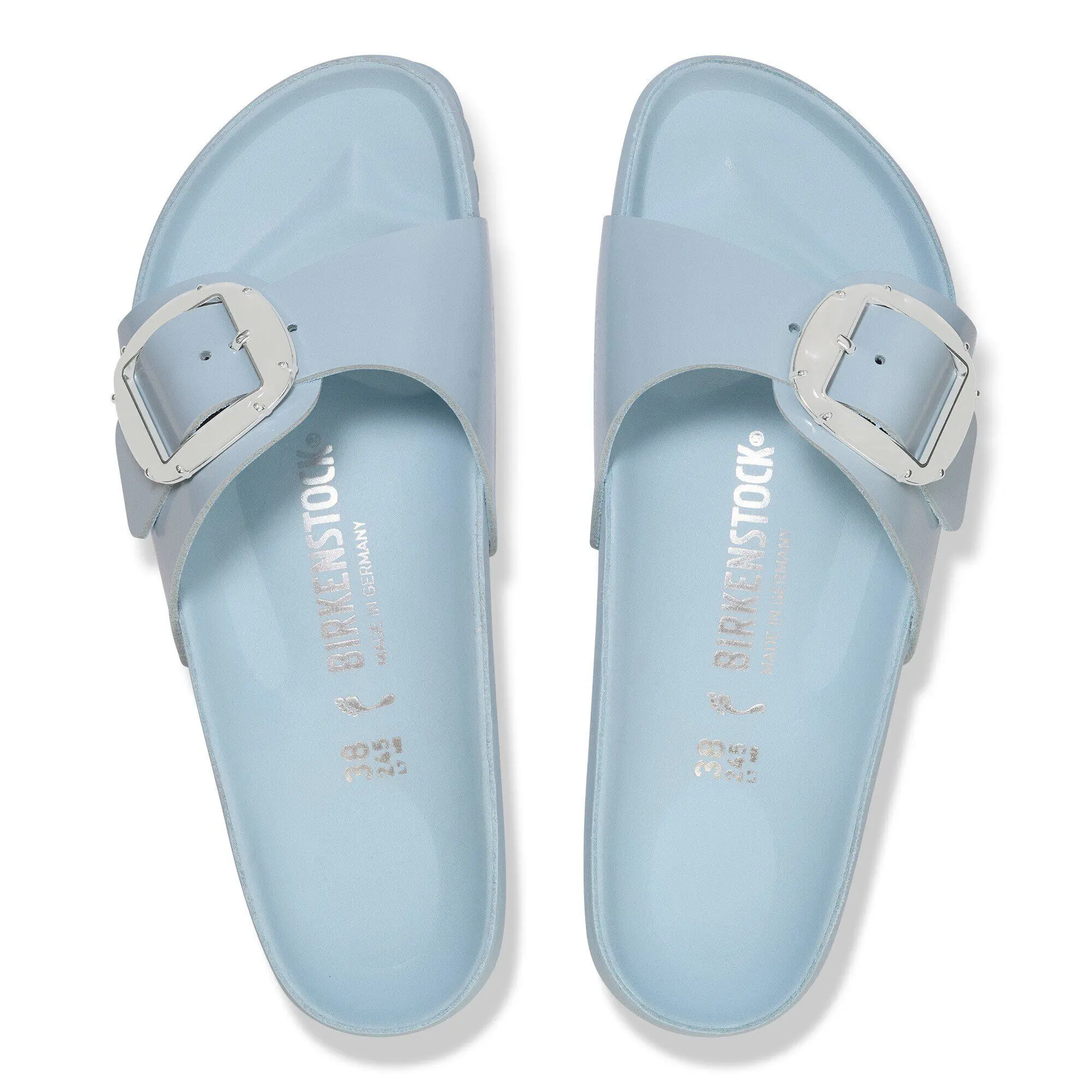 Madrid Big Buckle Pearl Natural Leather Patent - Image 2