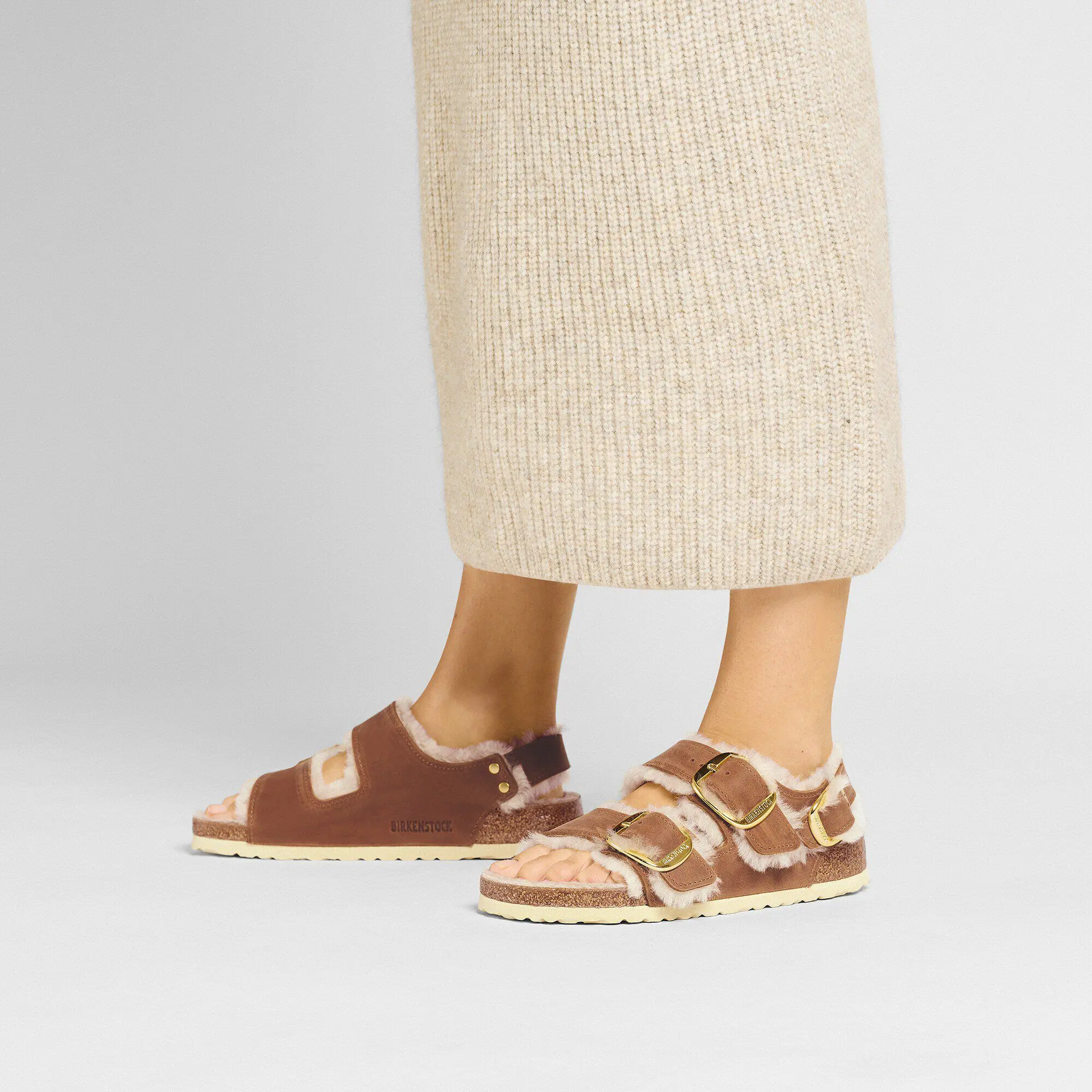 Milano Big Buckle Shearling Natural Leather Oiled - Image 4