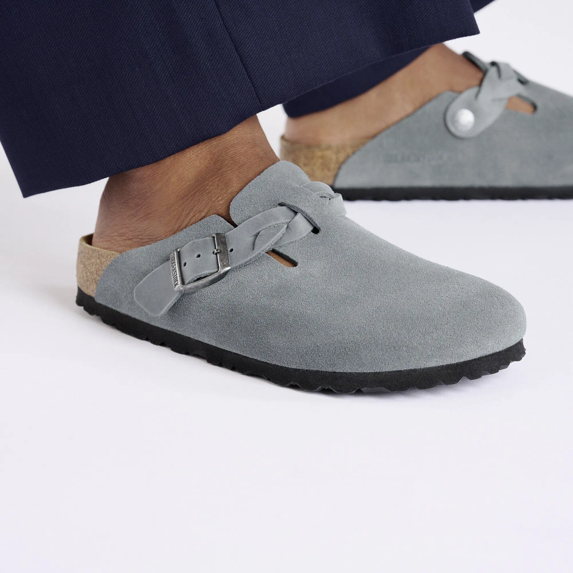 Boston Braided Suede Leather Basalt Gray - Image 8