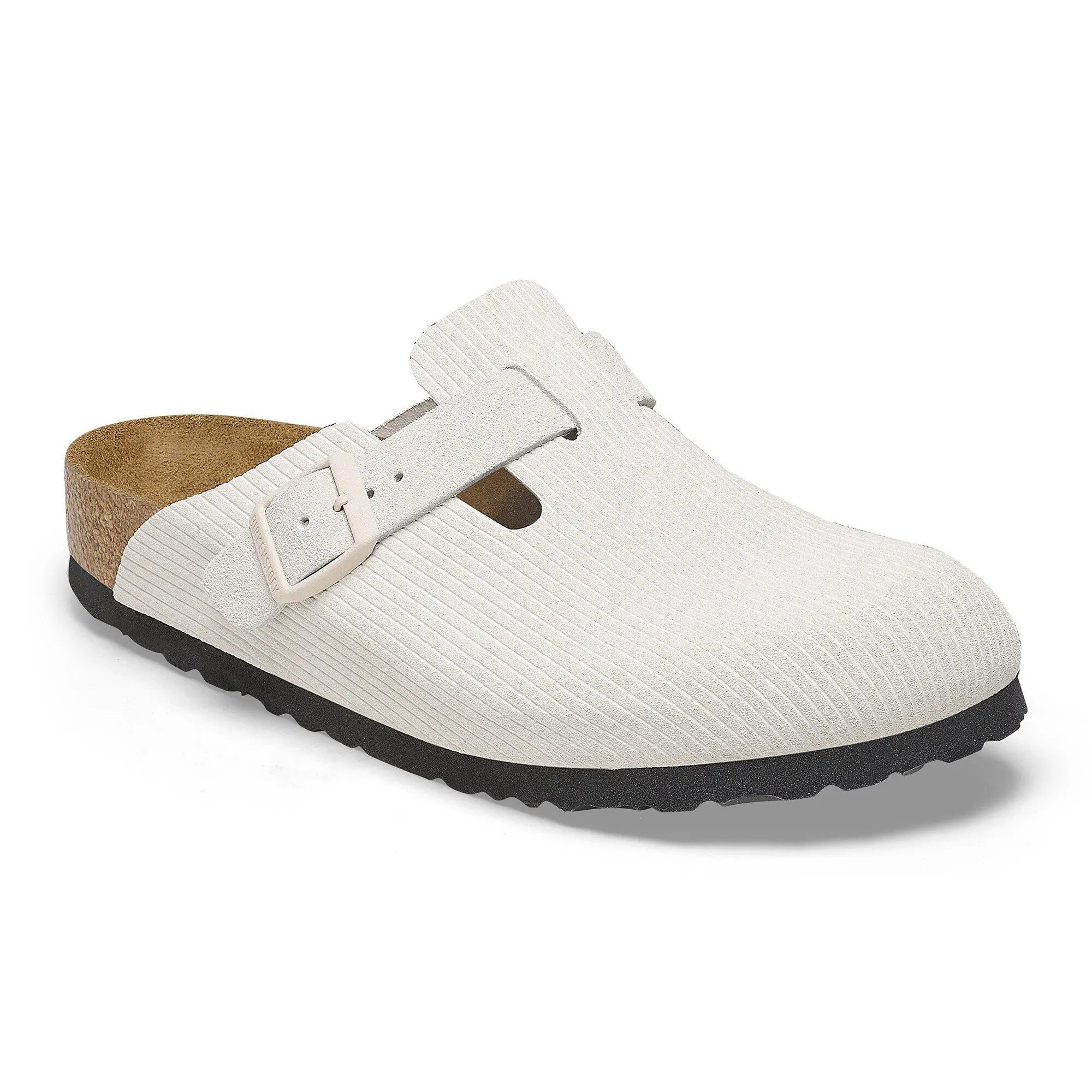 Boston Suede Leather Corduroy Antique White